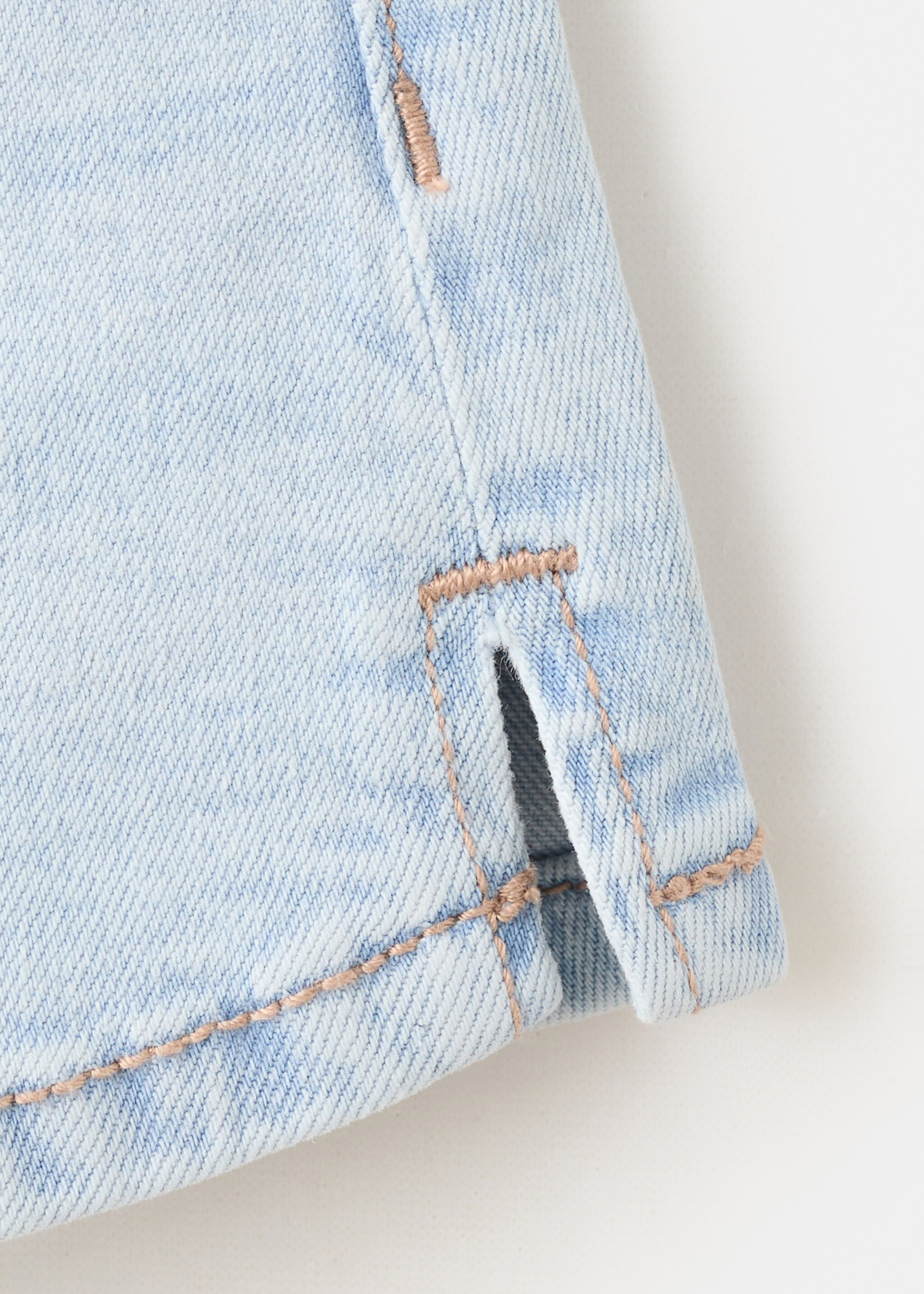 Straight-fit denim shorts - Details of the article 0, Light Blue. Ref: 27065935-00.