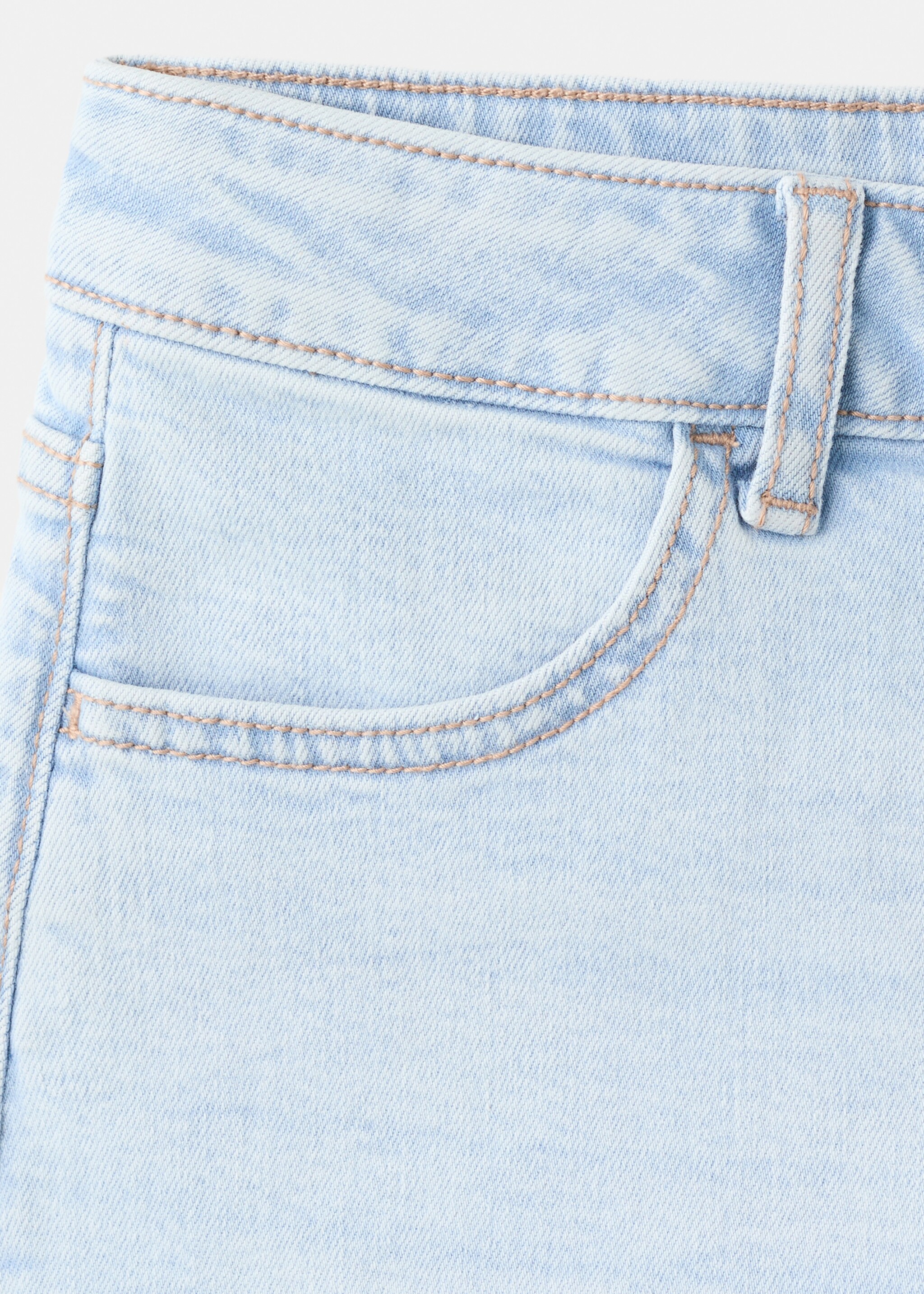 Straight-fit denim shorts - Details of the article 8, Light Blue. Ref: 27065935-00.