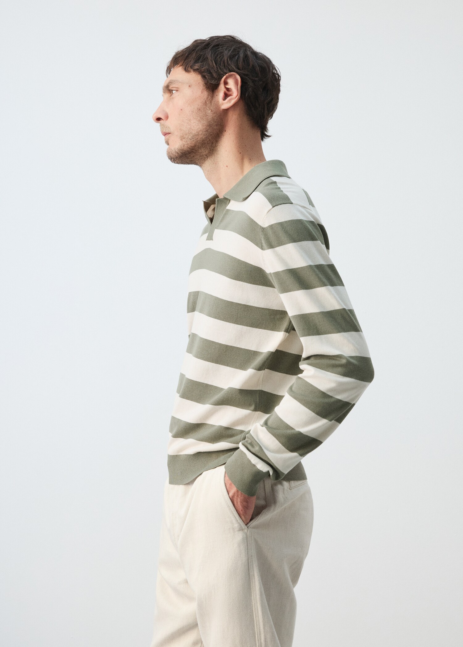 100% cotton fine knit polo jumper - Details of the article 6