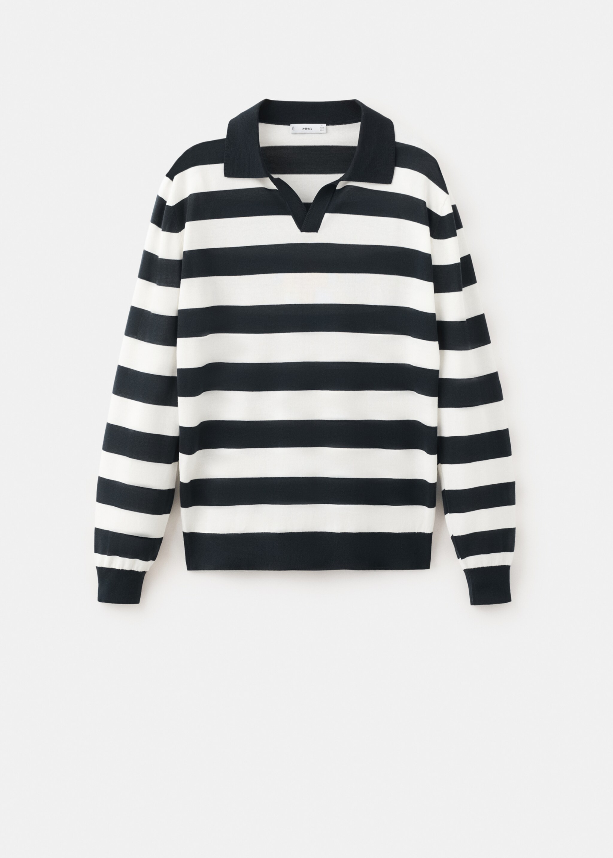 100% cotton fine knit polo jumper - منتج دون نموذج, أزرق غامق. Ref: 27065937-00.