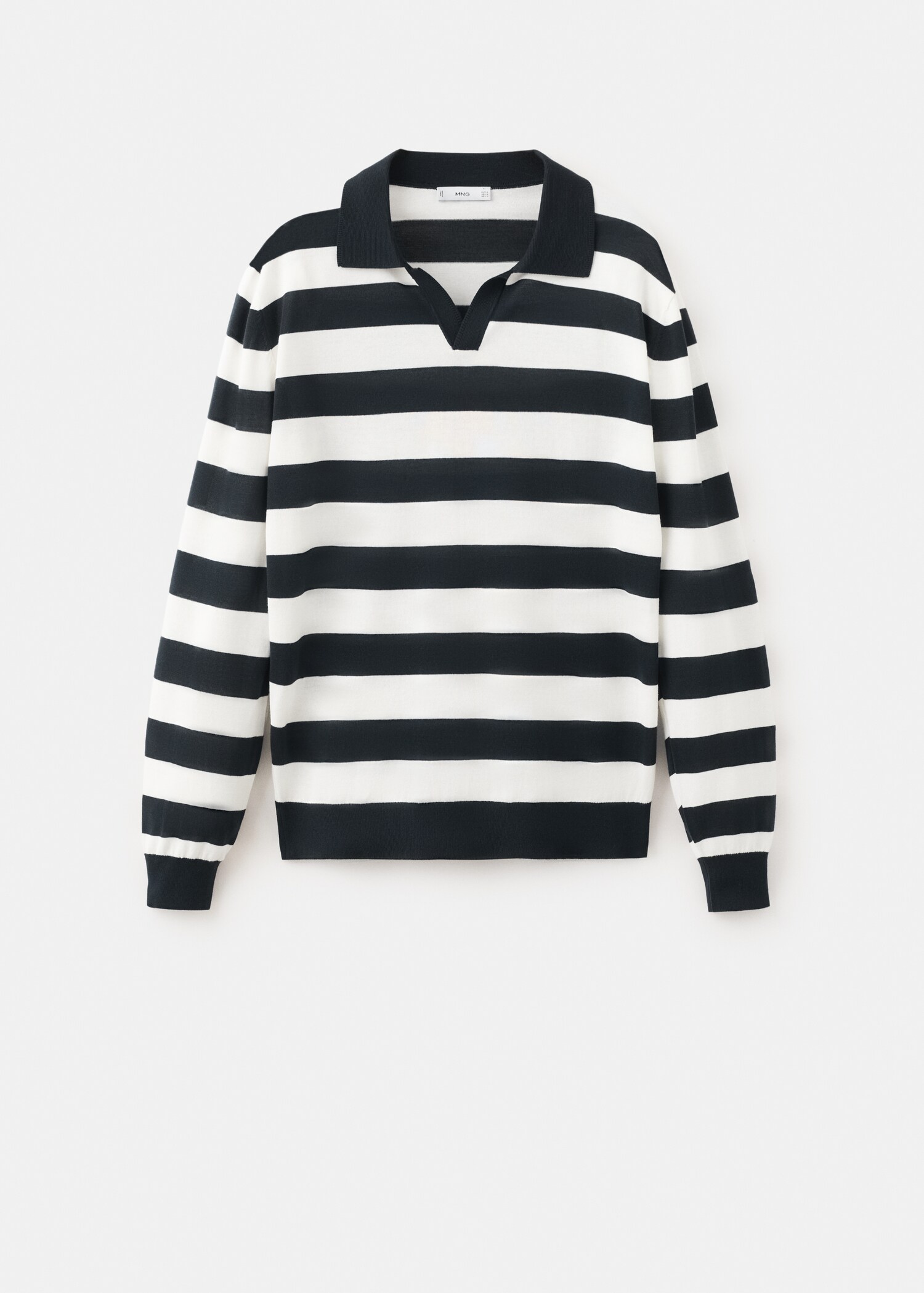 100% cotton fine knit polo jumper - Article without model