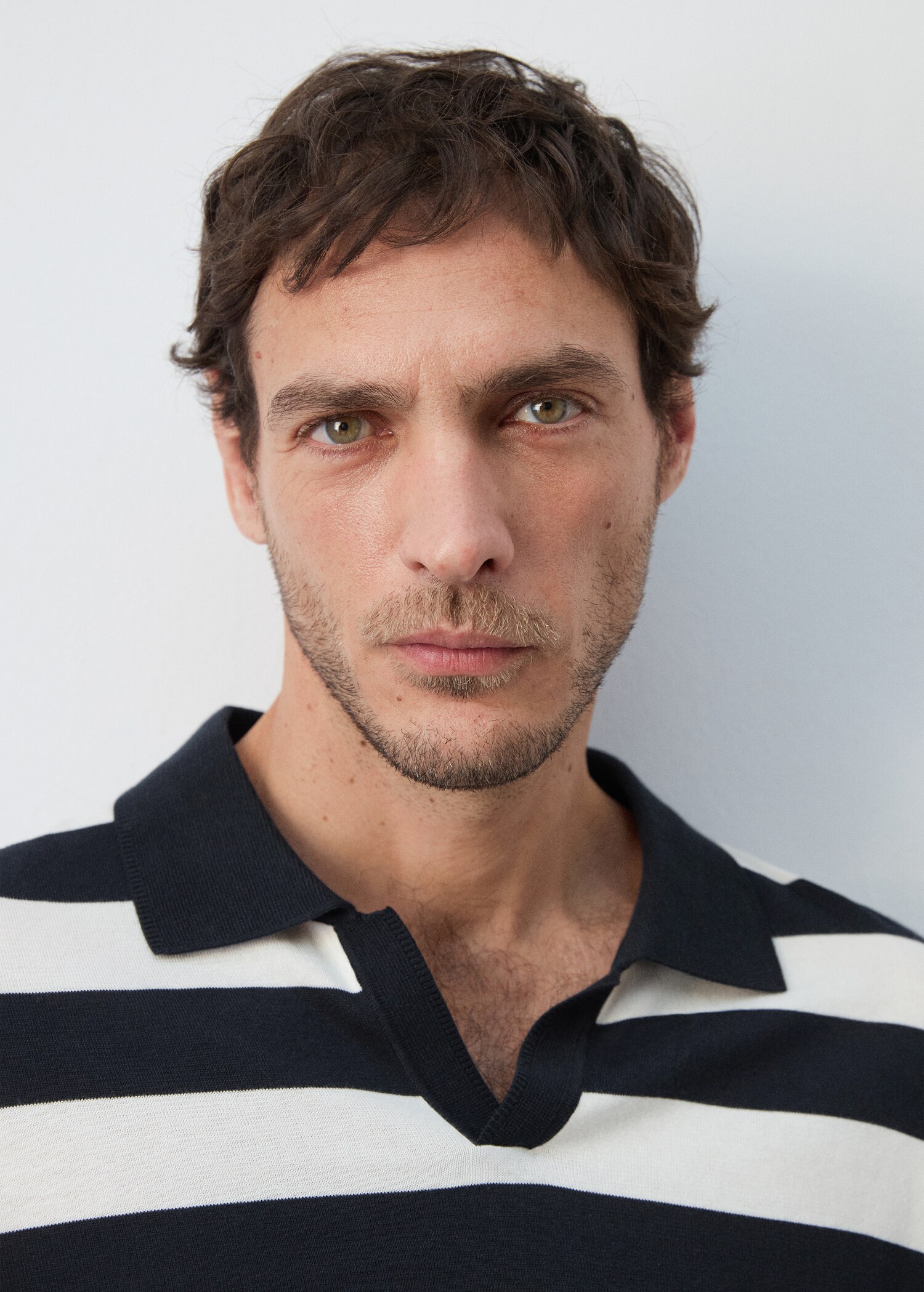 100% cotton fine knit polo jumper - Details of the article 1