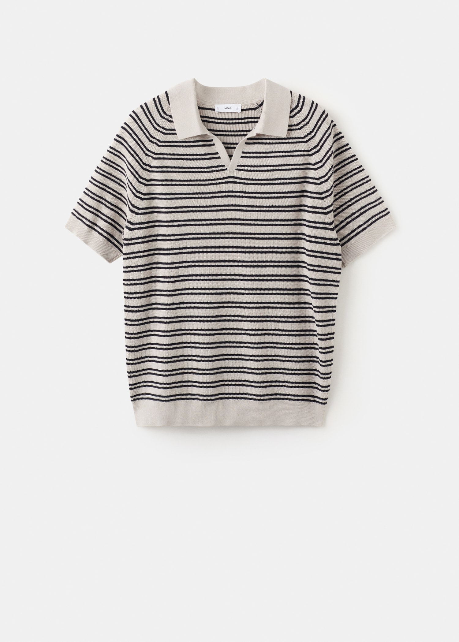 Striped 100% cotton knit polo - Article without model