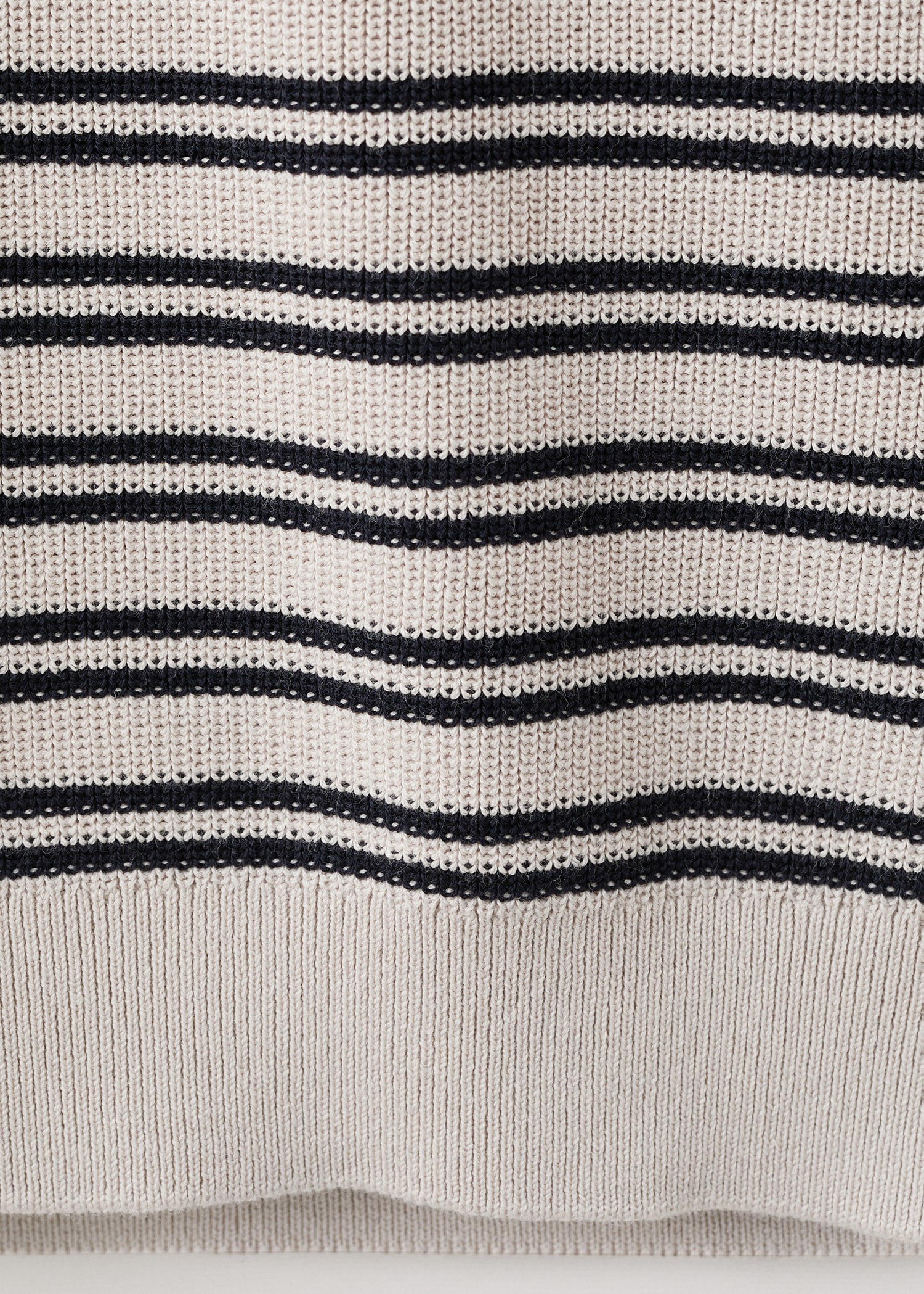 Striped 100% cotton knit polo - Details of the article 0