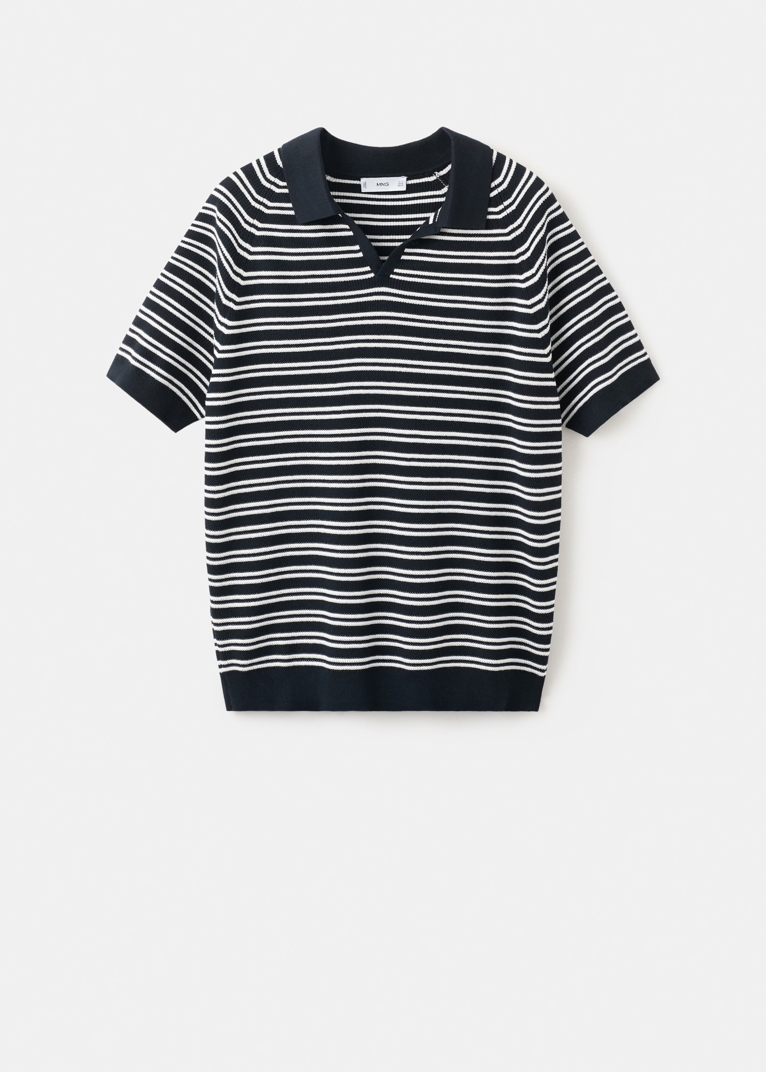 Striped 100% cotton knit polo - Article without model