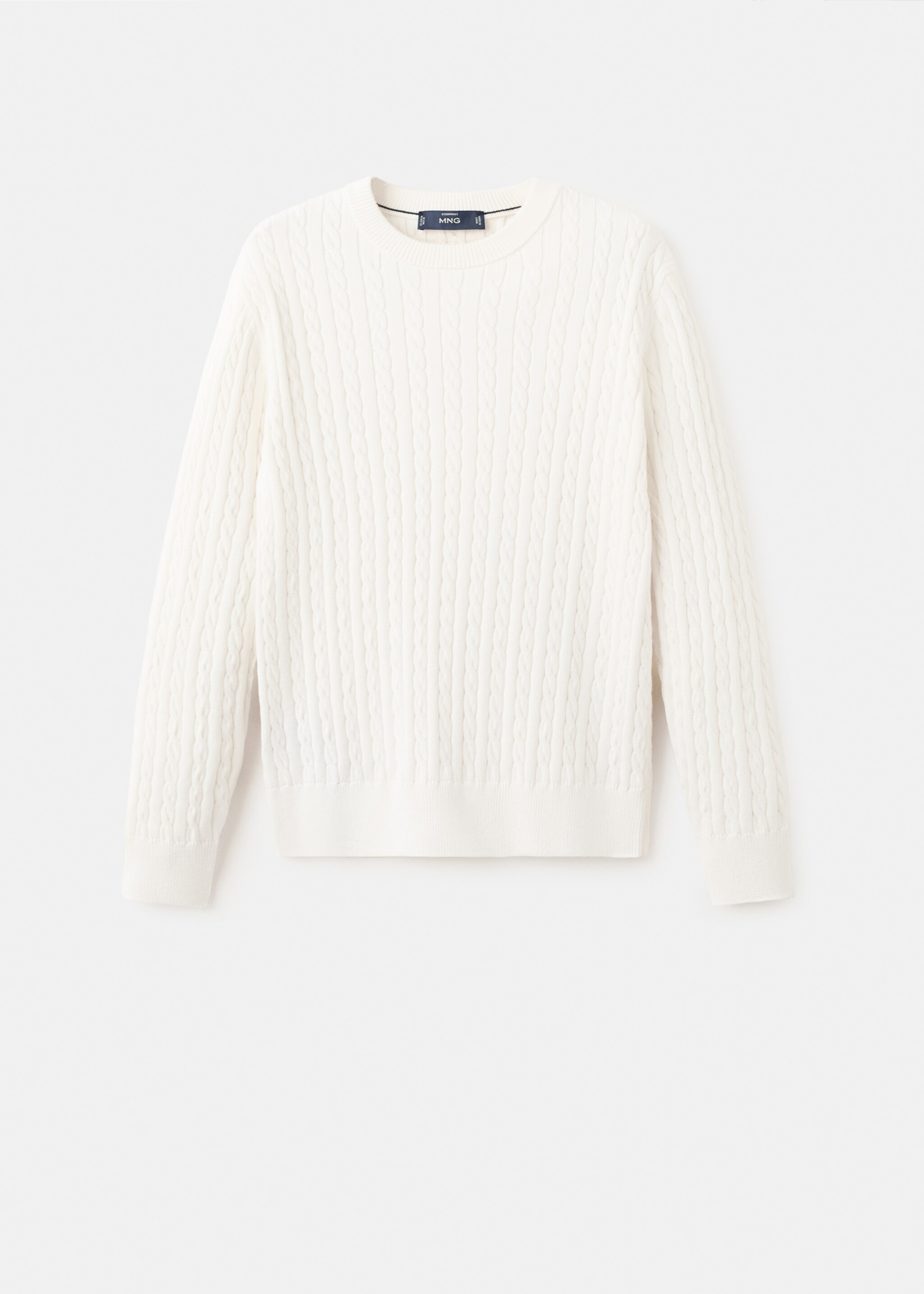 100% cotton cable knit sweater - Article without model, Off White. Ref: 27065939-00.