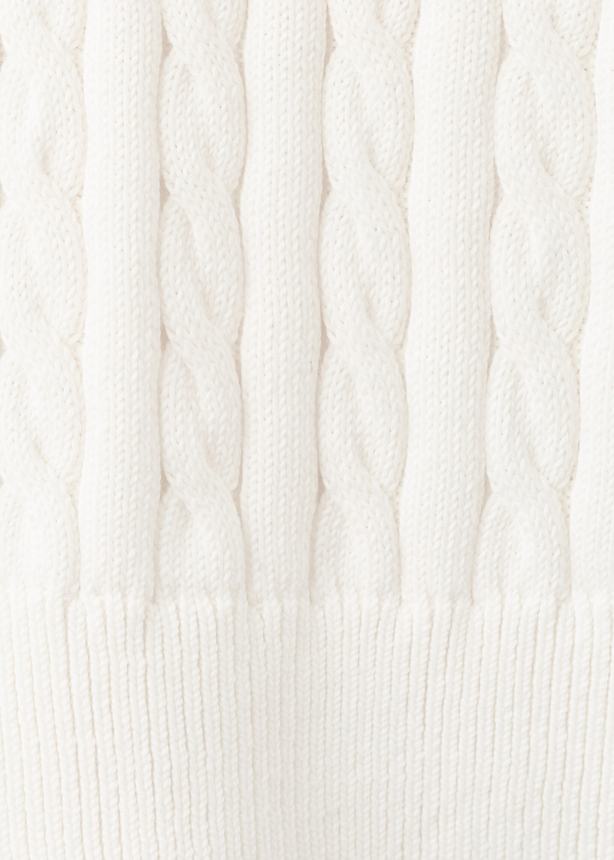 100% cotton cable knit sweater - Details of the article 0, Off White. Ref: 27065939-00.