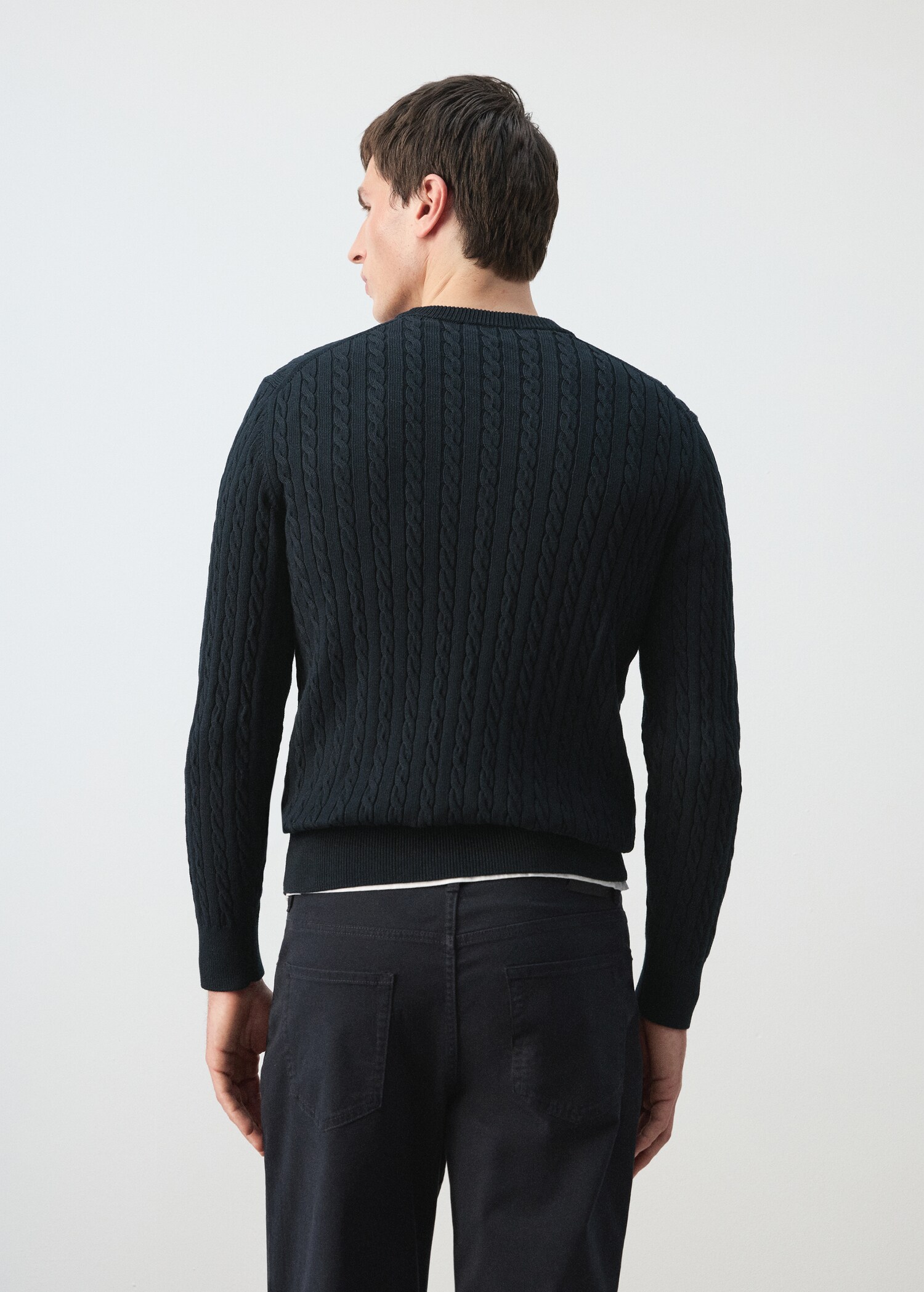100% cotton cable knit sweater - Reverse of the article