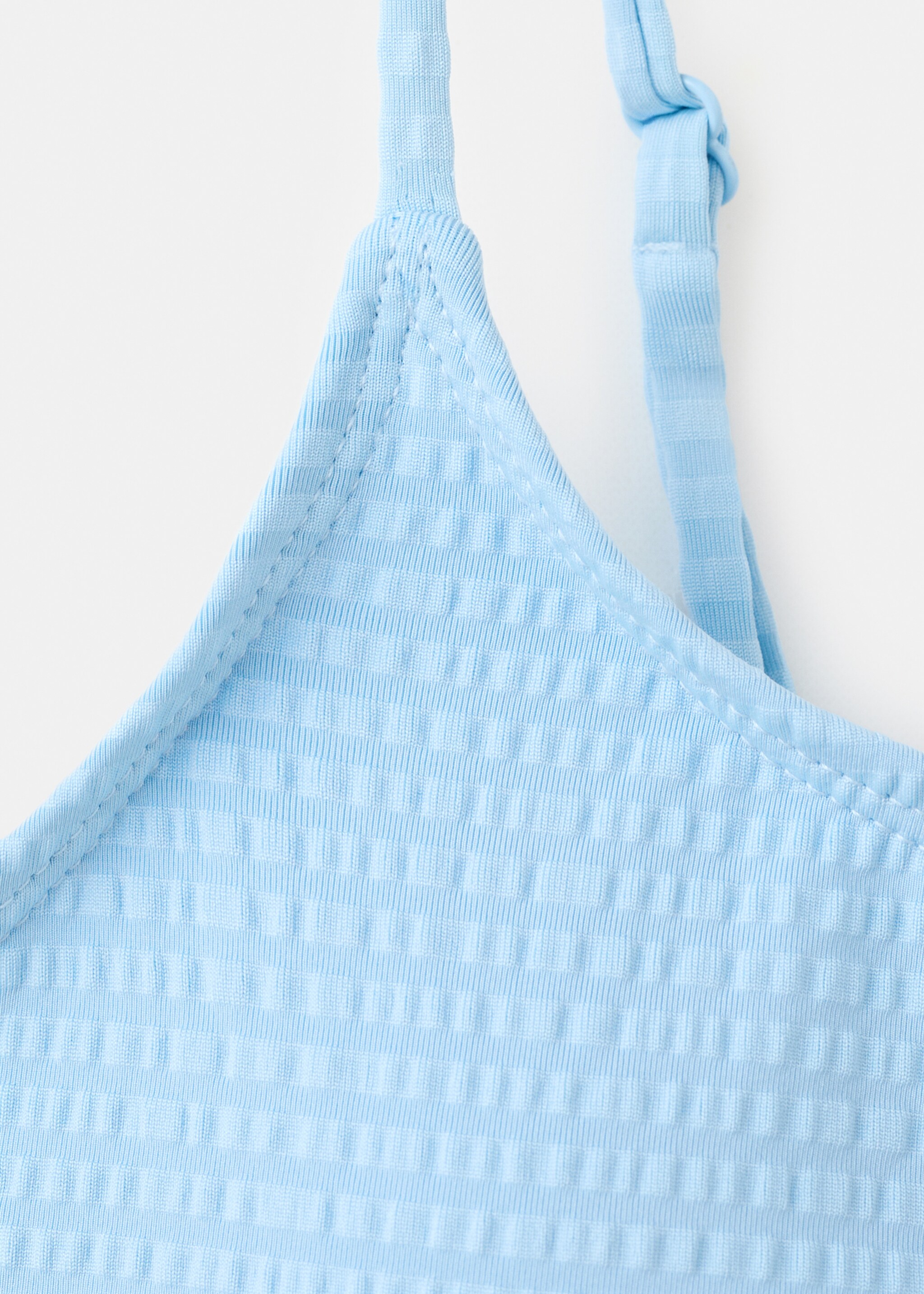 Ruched bikini with classic briefs - Details of the article 8, Blue. Ref: 27065944-00.