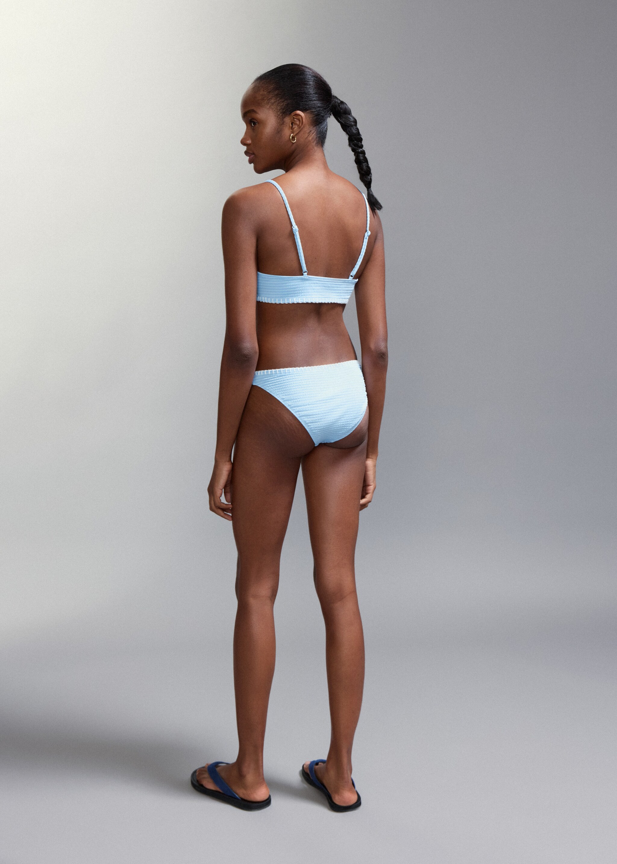Ruched bikini with classic briefs - Reverse of the article, Blue. Ref: 27065944-00.