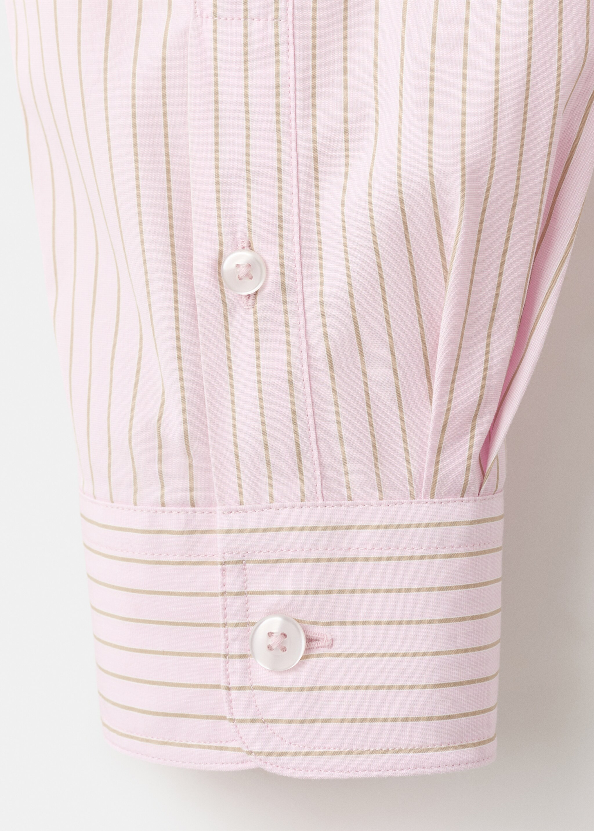 100% cotton relaxed fit striped shirt - Details of the article 0, Pastel Pink. Ref: 27065945-00.