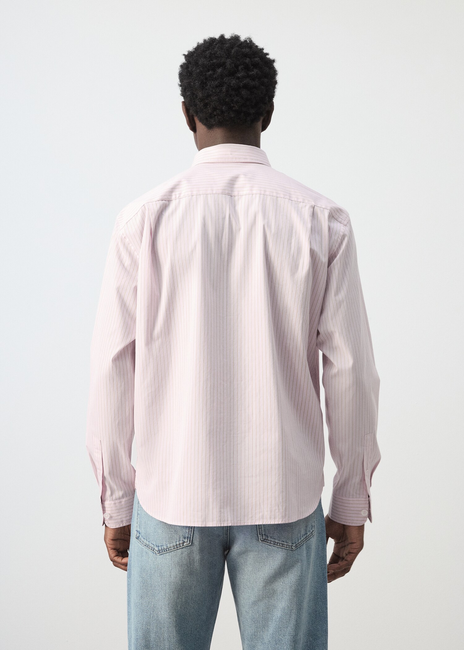 100% cotton relaxed fit striped shirt - Reverse of the article