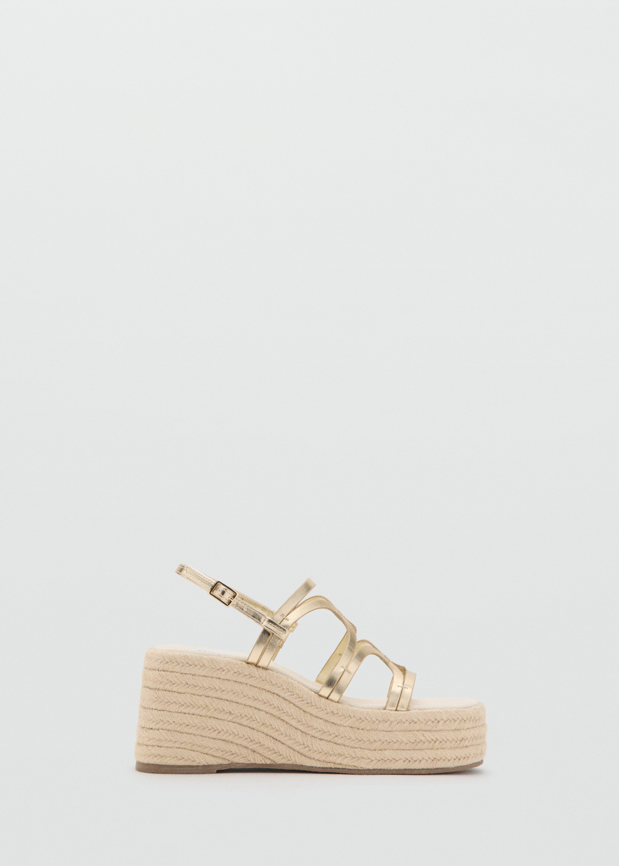 Platform sandals with metallic straps - Article without model, Gold. Ref: 27065946-00.