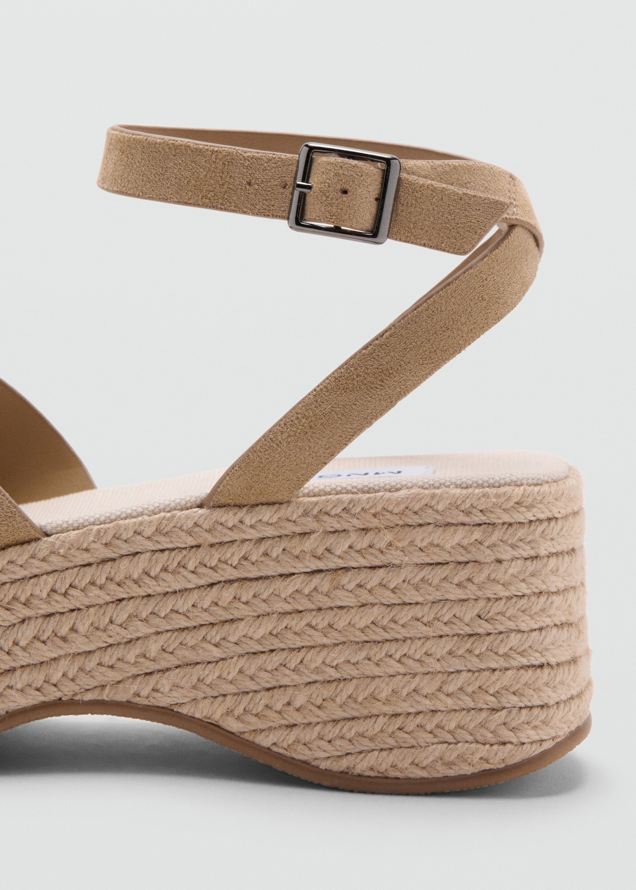 Platform sandals with crossed straps - Details of the article 1, Medium Brown. Ref: 27065947-00.