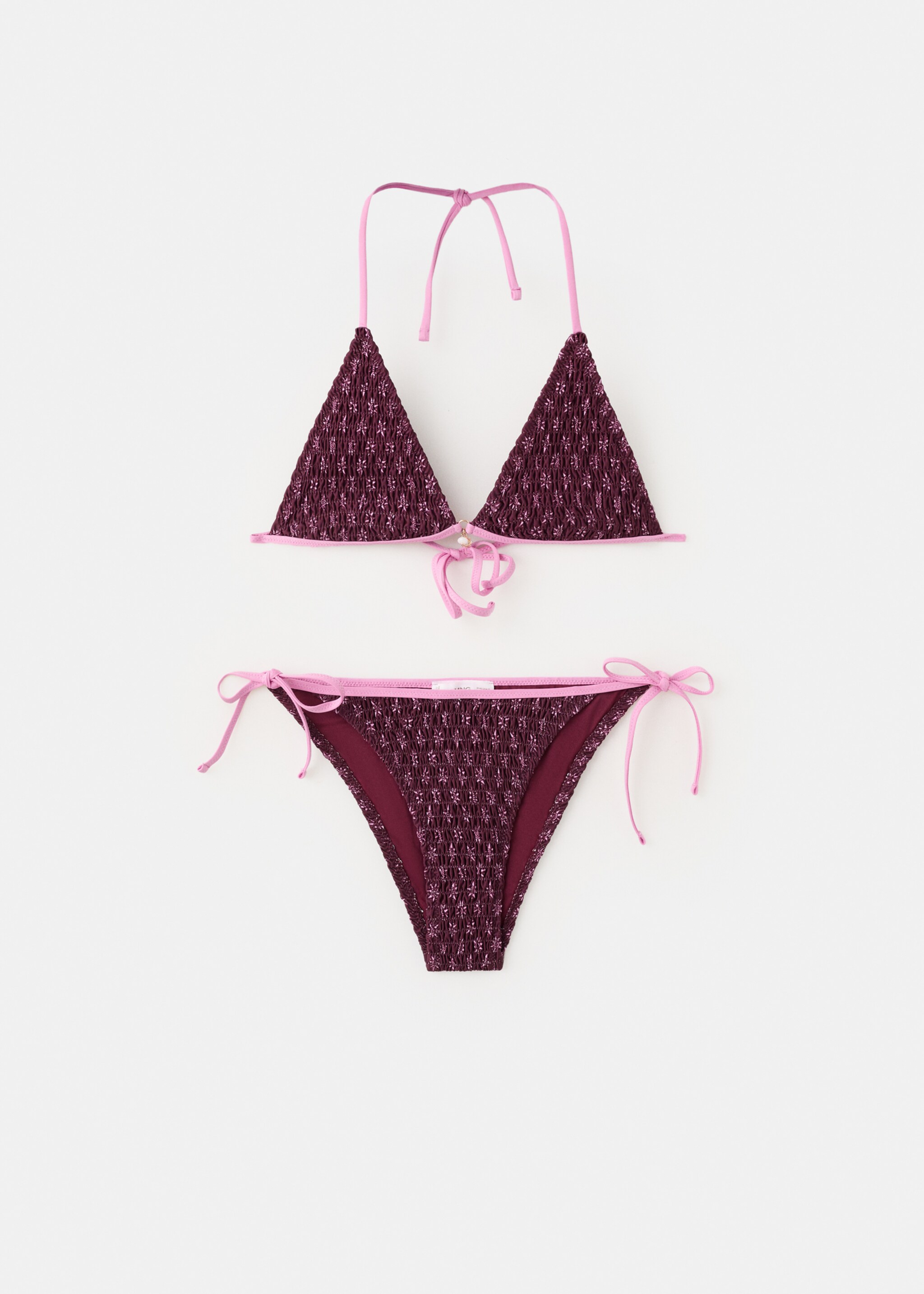 Biquíni franzido calcinha média - Artigo sem modelo, Bordeaux. Ref: 27065951-00.