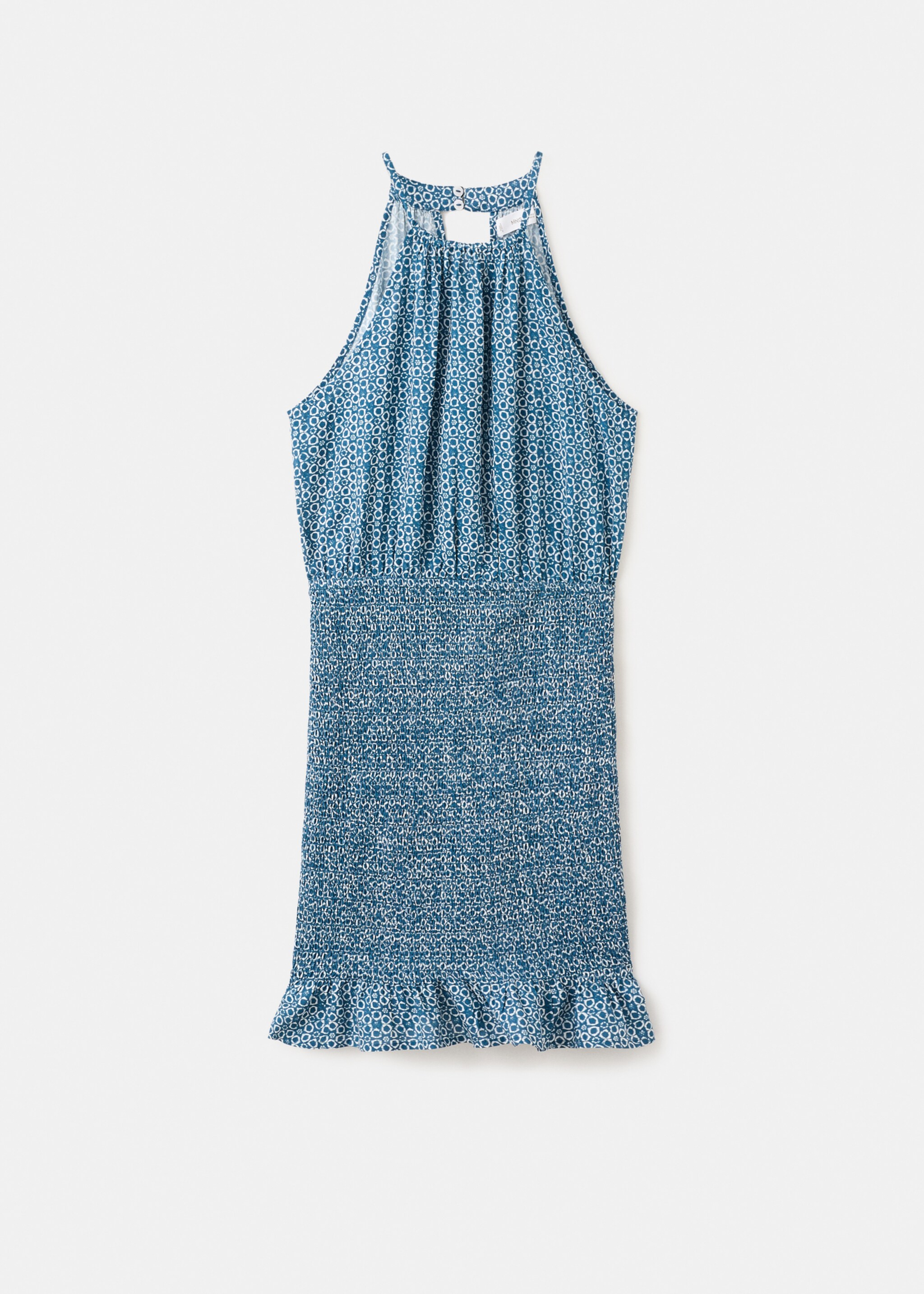 Printed ruched dress - Article without model, Blue. Ref: 27065956-00.