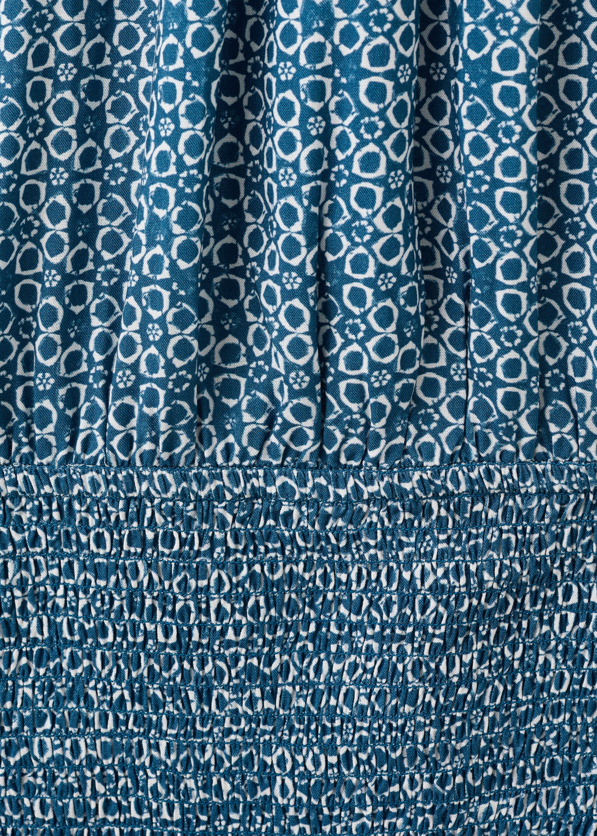Printed ruched dress - Details of the article 0, Blue. Ref: 27065956-00.
