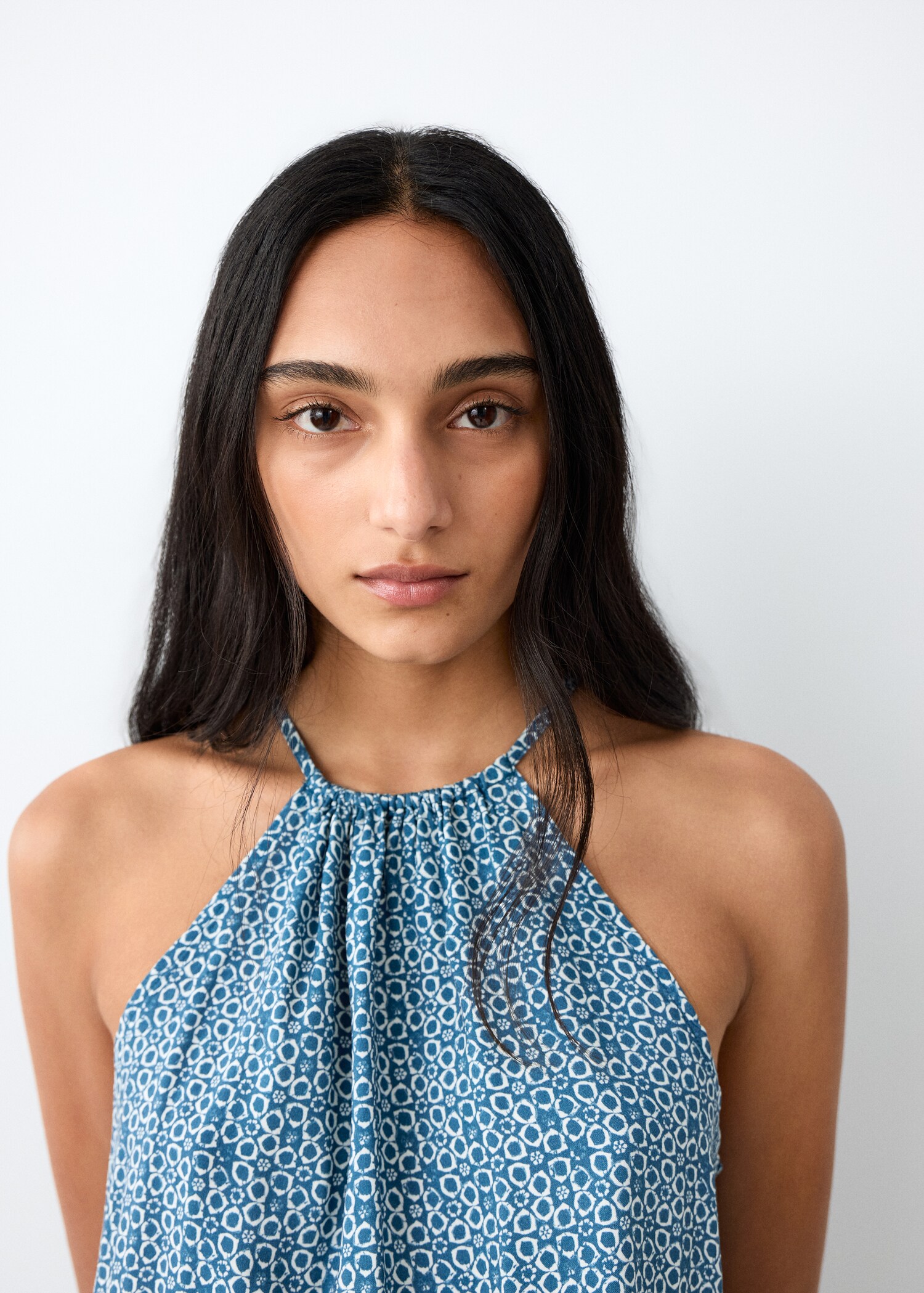 Vestido fruncido estampado - Detalle del artículo 1