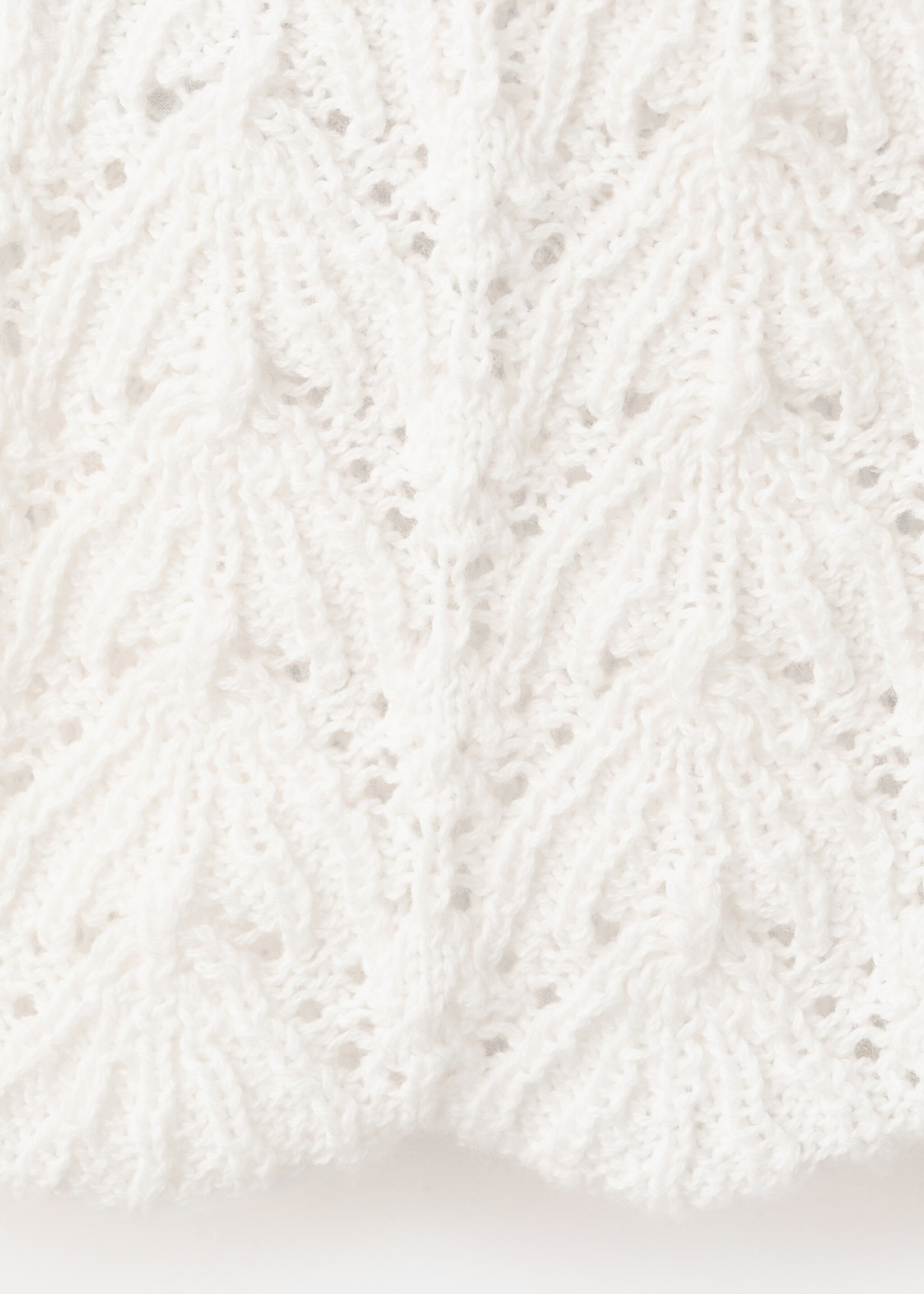 Openwork knit top - Details of the article 0, Off White. Ref: 27065959-00.