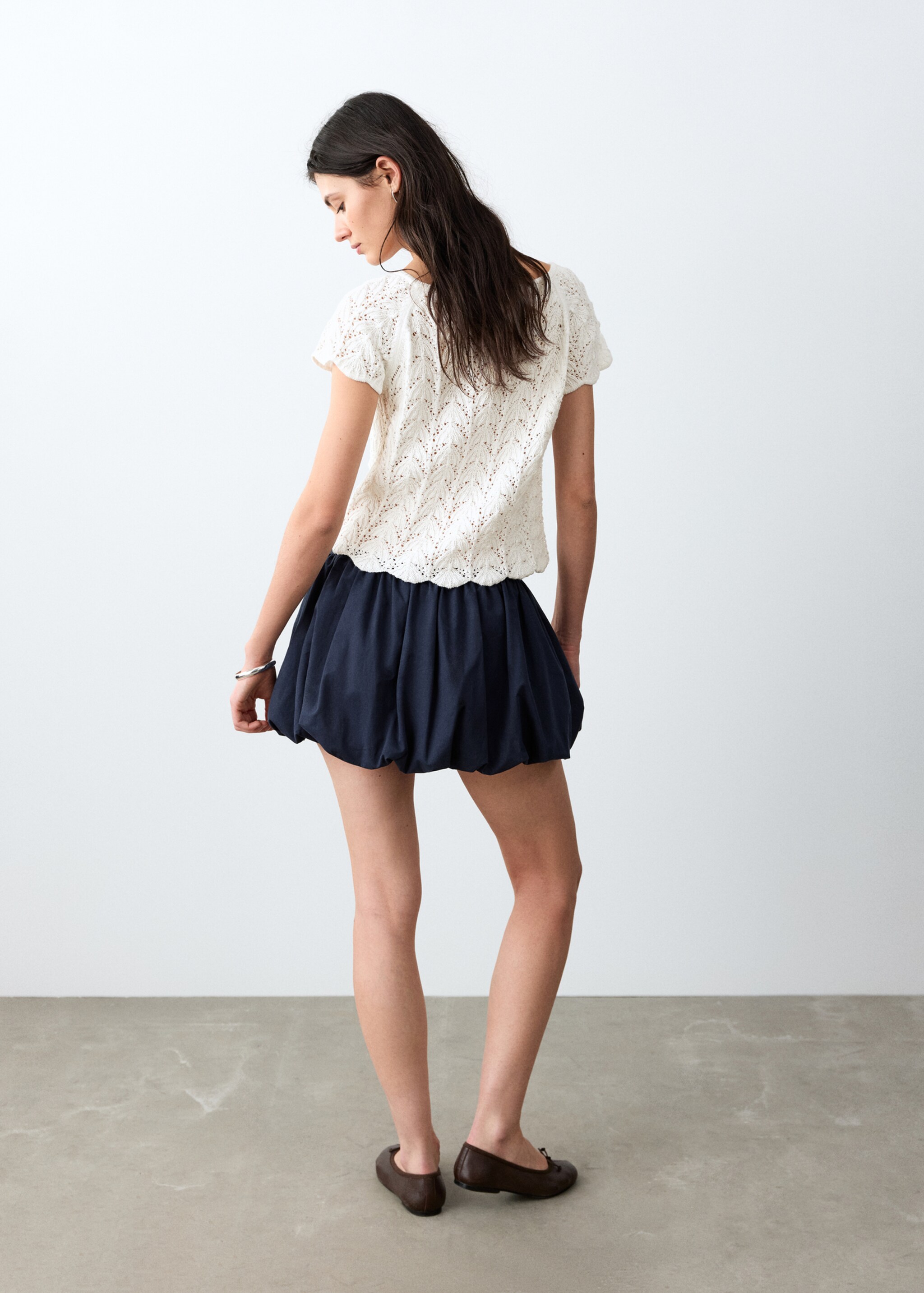 Openwork knit top - Reverse of the article, Off White. Ref: 27065959-00.