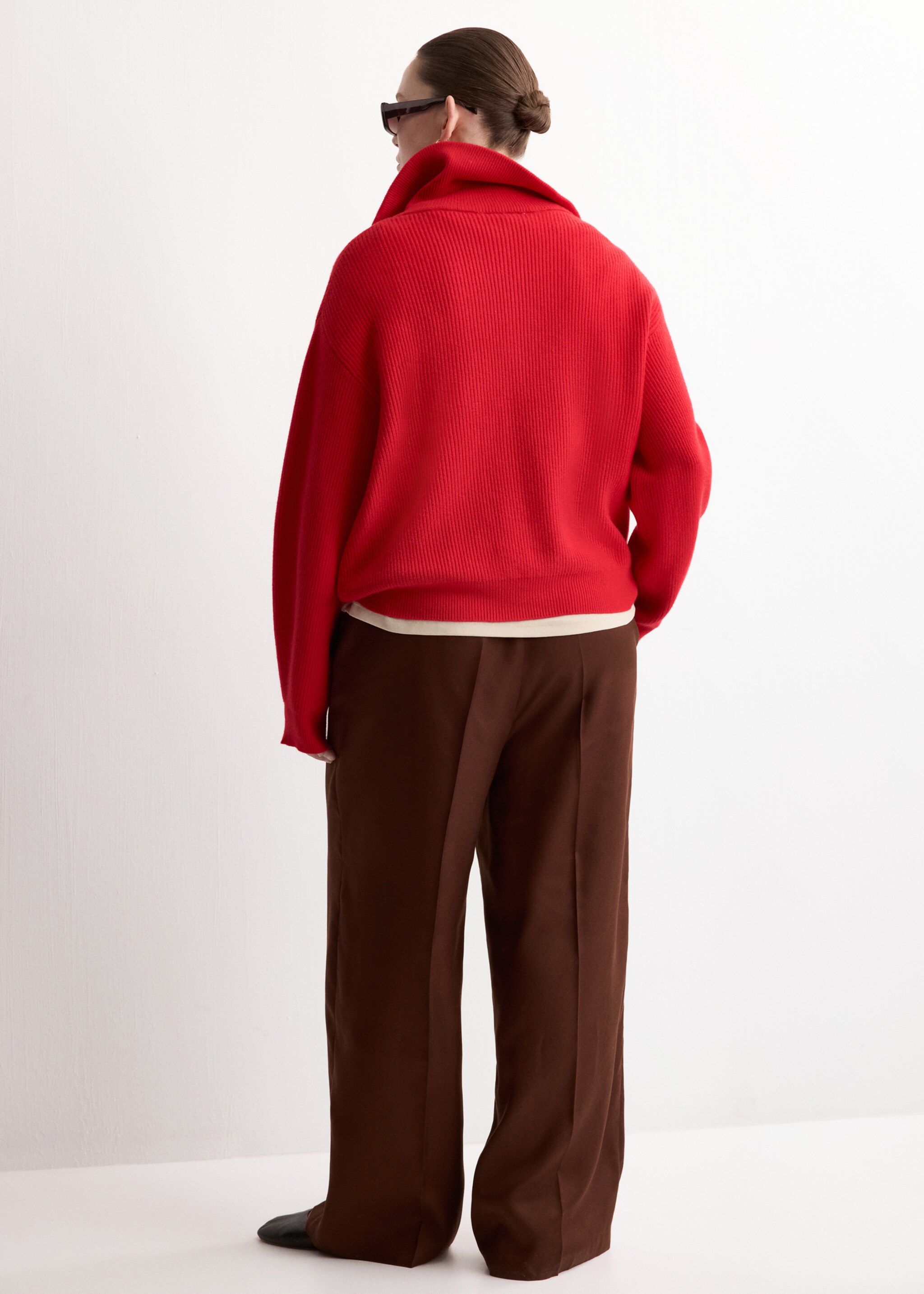 High-waisted lyocell pants - تفاصيل المنتج 4, برتقالي محروق. Ref: 27065964-00.