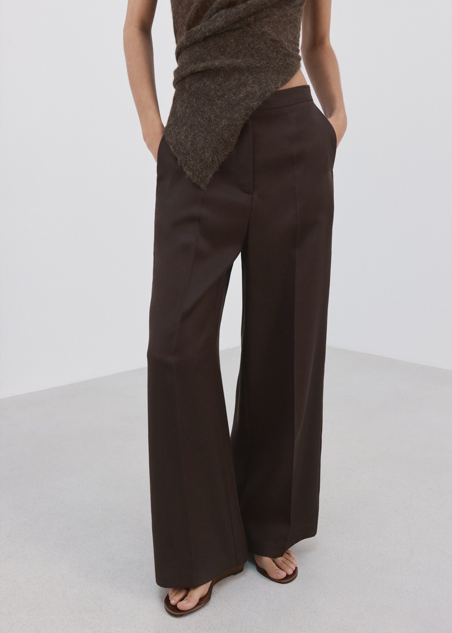 High-waisted lyocell pants - رؤية وسط