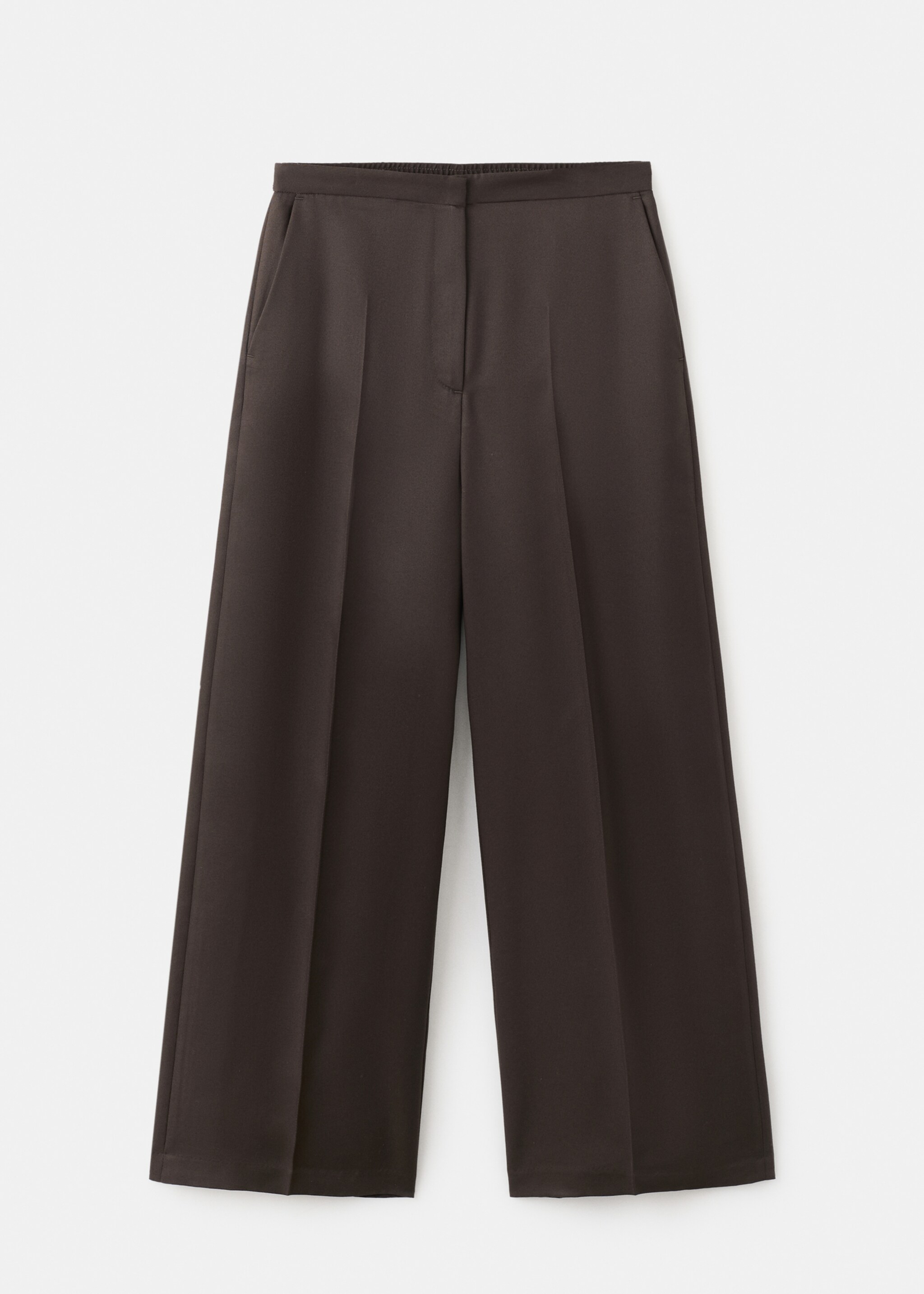 High-waisted lyocell pants - Article without model, Chocolate. Ref: 27065964-00.
