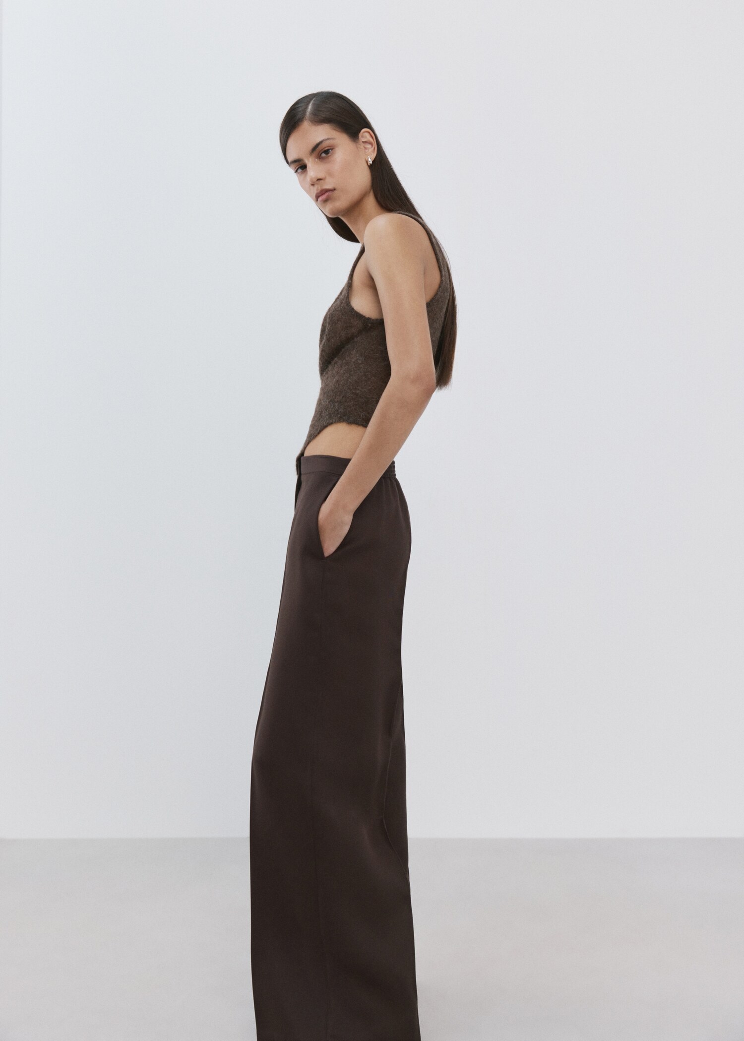 High-waisted lyocell pants - تفاصيل المنتج 6