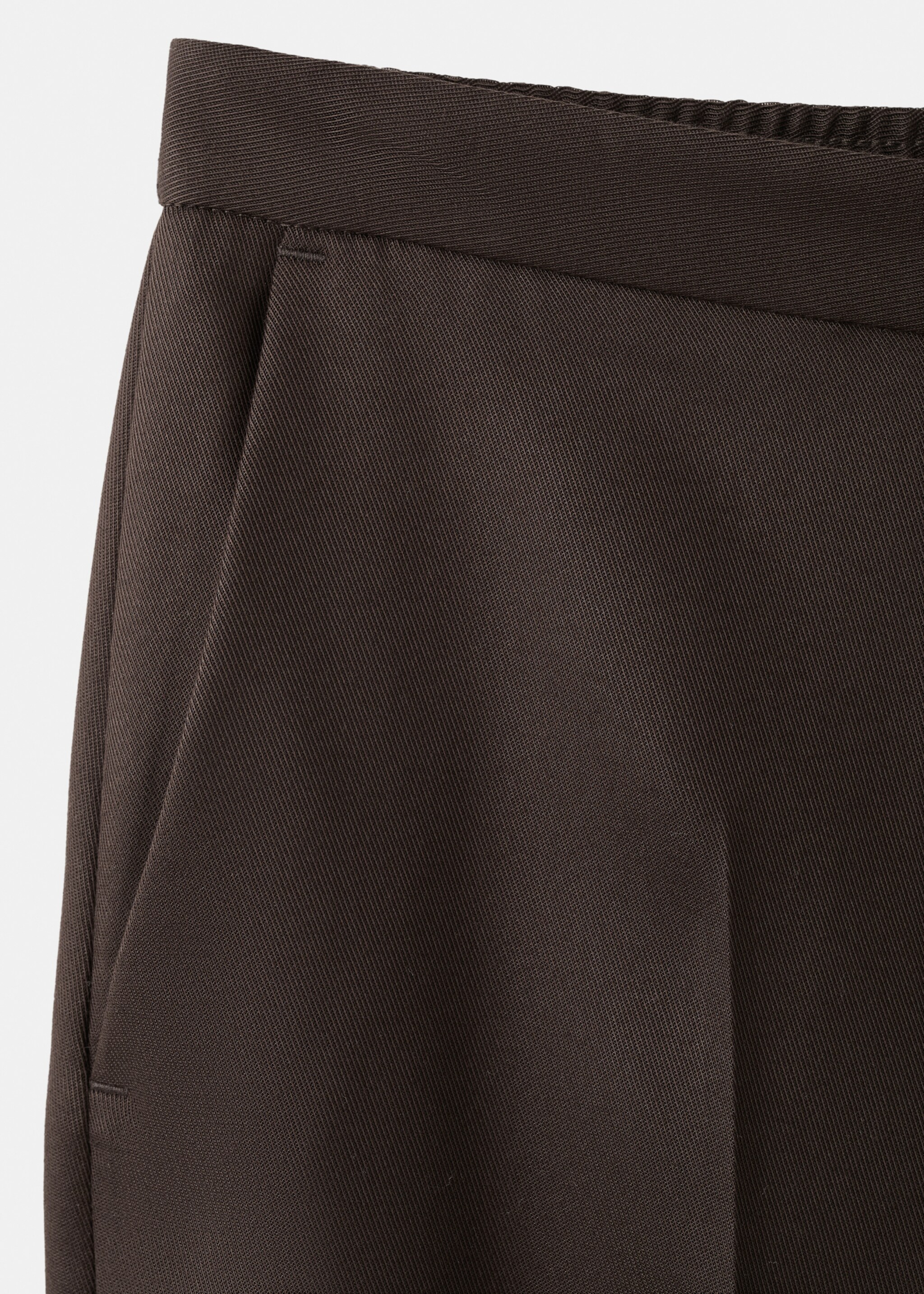 High-waisted lyocell pants - Details of the article 8, Chocolate. Ref: 27065964-00.