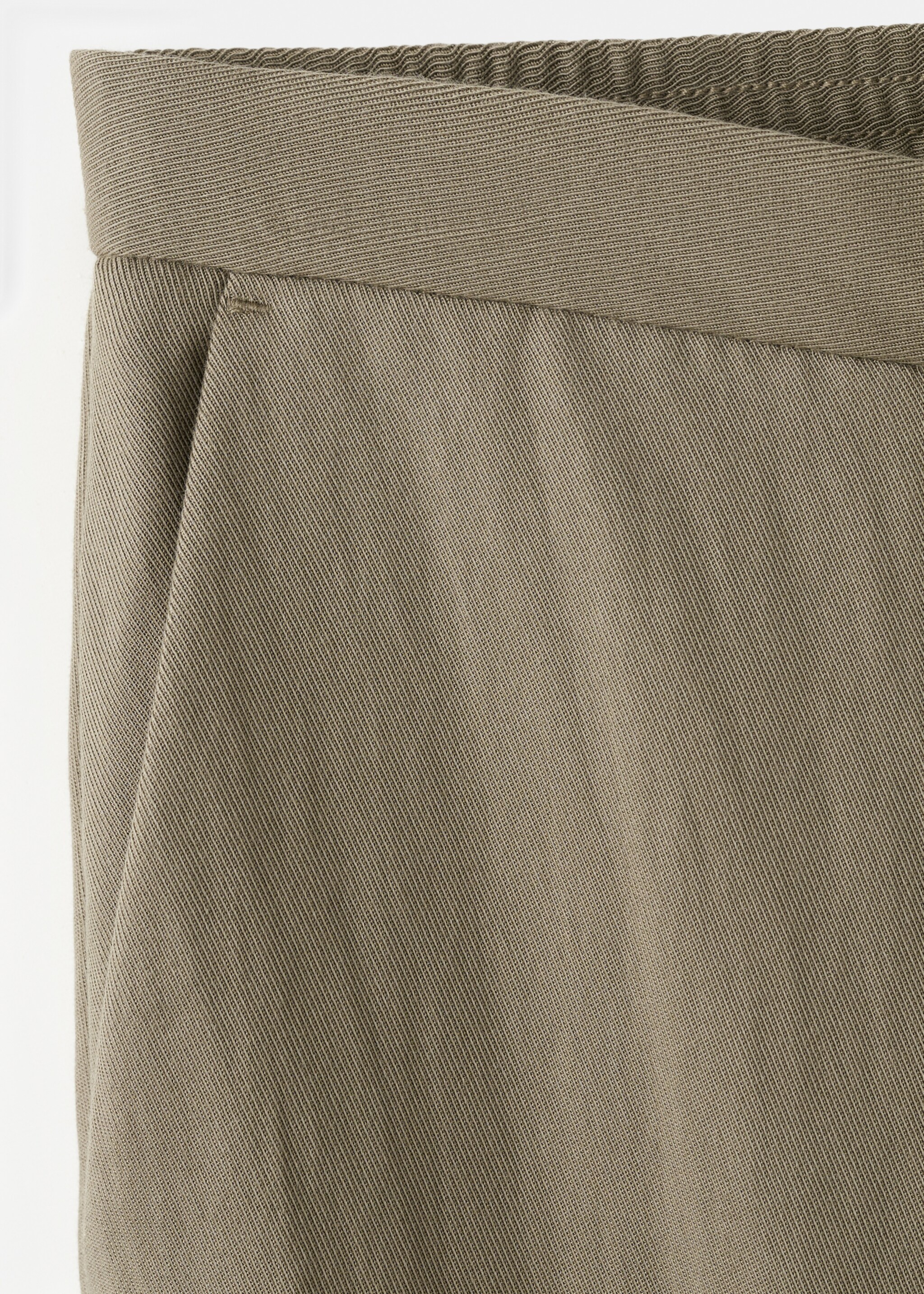 High-waisted lyocell pants - Details of the article 0, Khaki. Ref: 27065964-00.