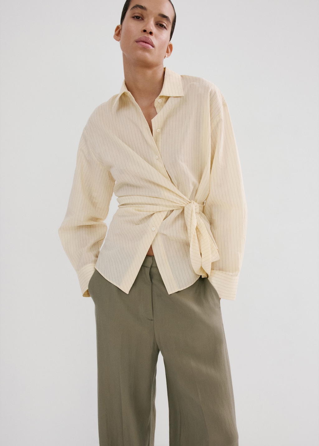 High-waisted lyocell pants - image 5