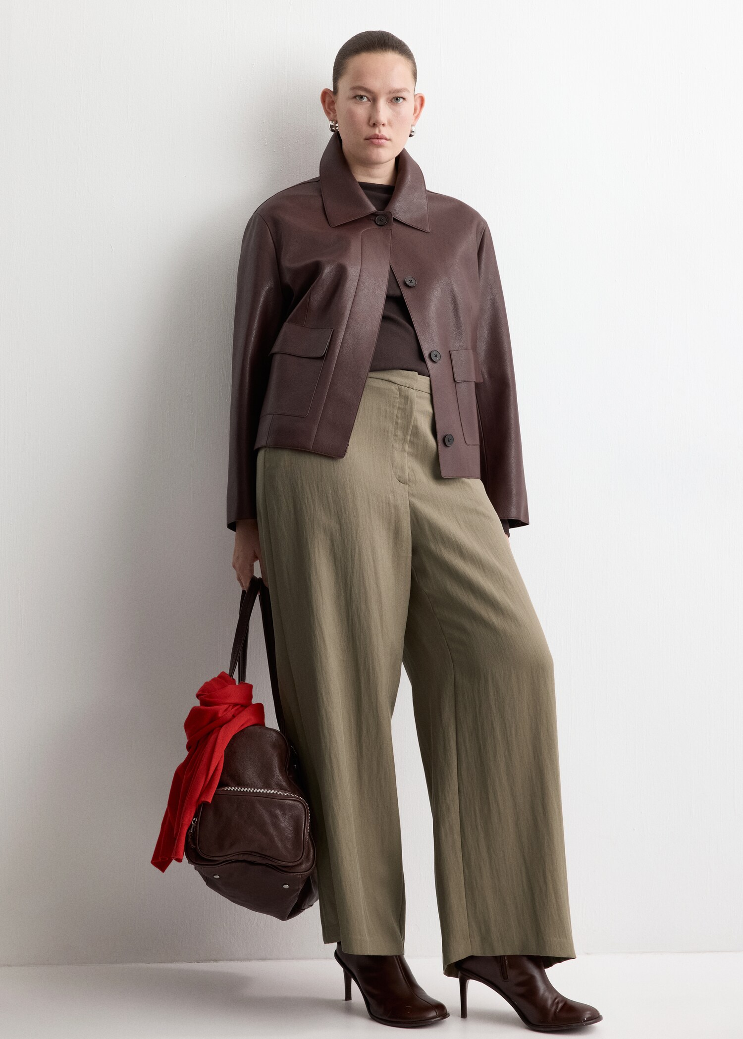 High-waisted lyocell pants - تفاصيل المنتج 3