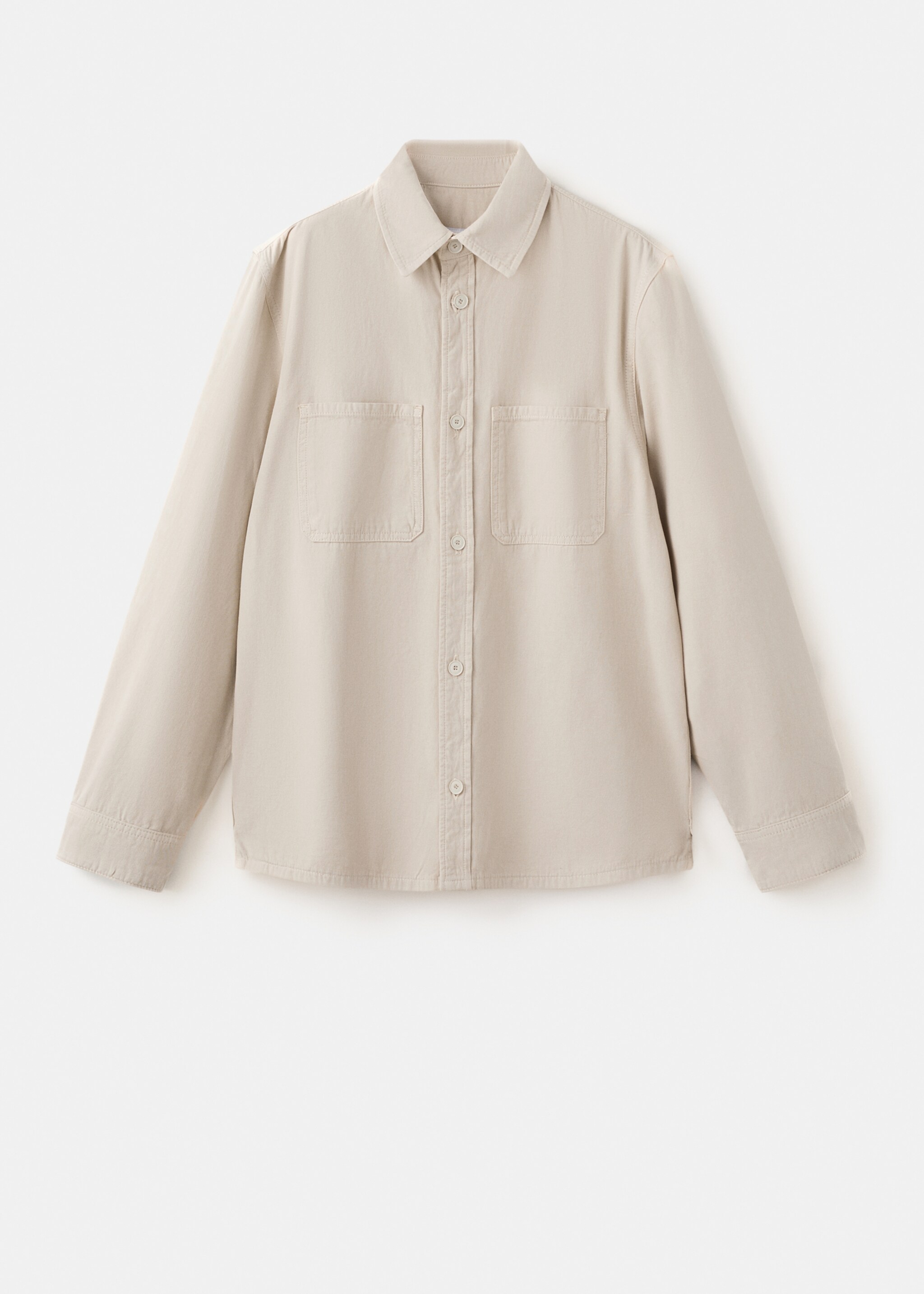 100% cotton overshirt with pockets - Article without model, Sand. Ref: 27065968-00.
