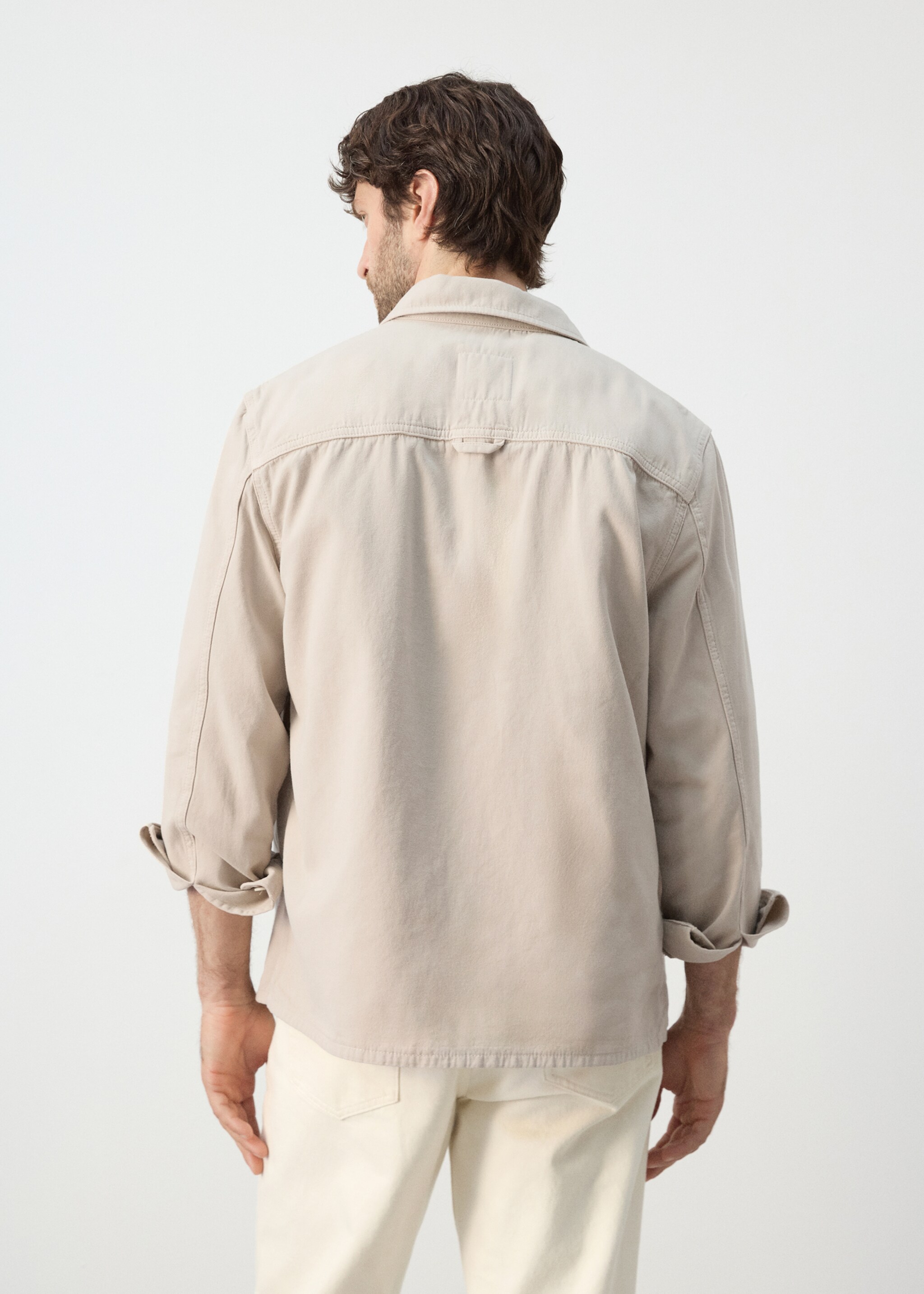 100% cotton overshirt with pockets - Reverse of the article, Sand. Ref: 27065968-00.