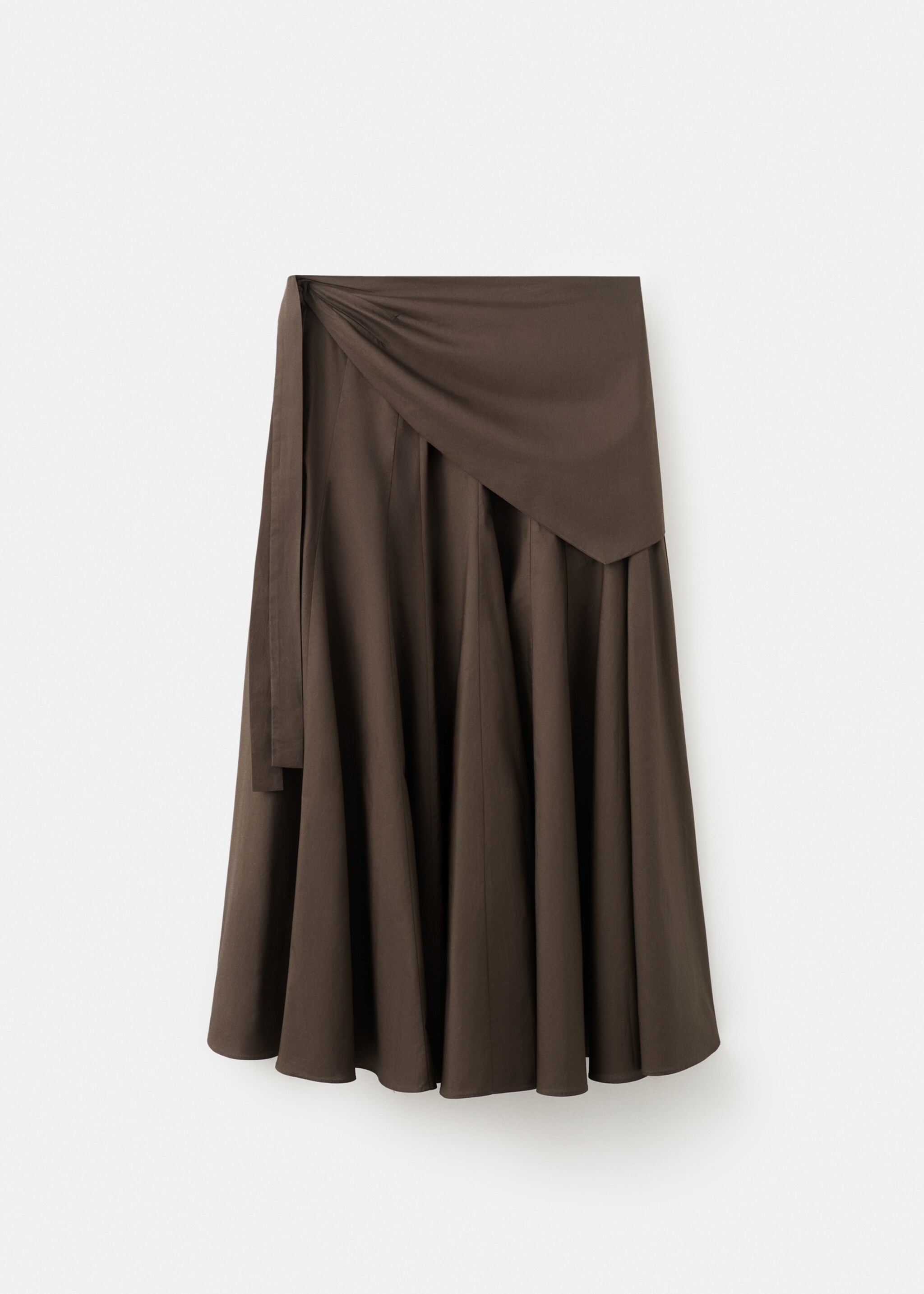 A-line skirt with handkerchief detail - Article without model, Chocolate. Ref: 27065971-00.