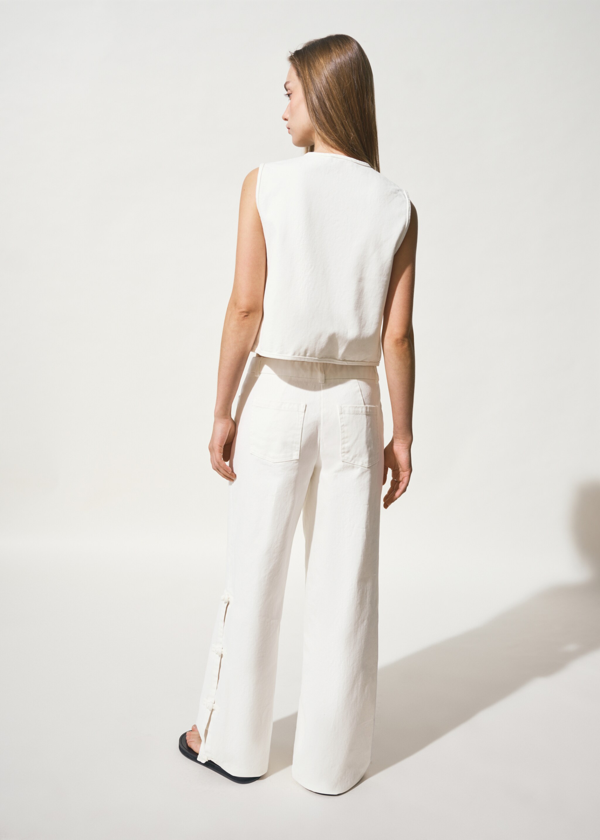 Cotton vest top - Reverse of the article, Off White. Ref: 27065975-00.