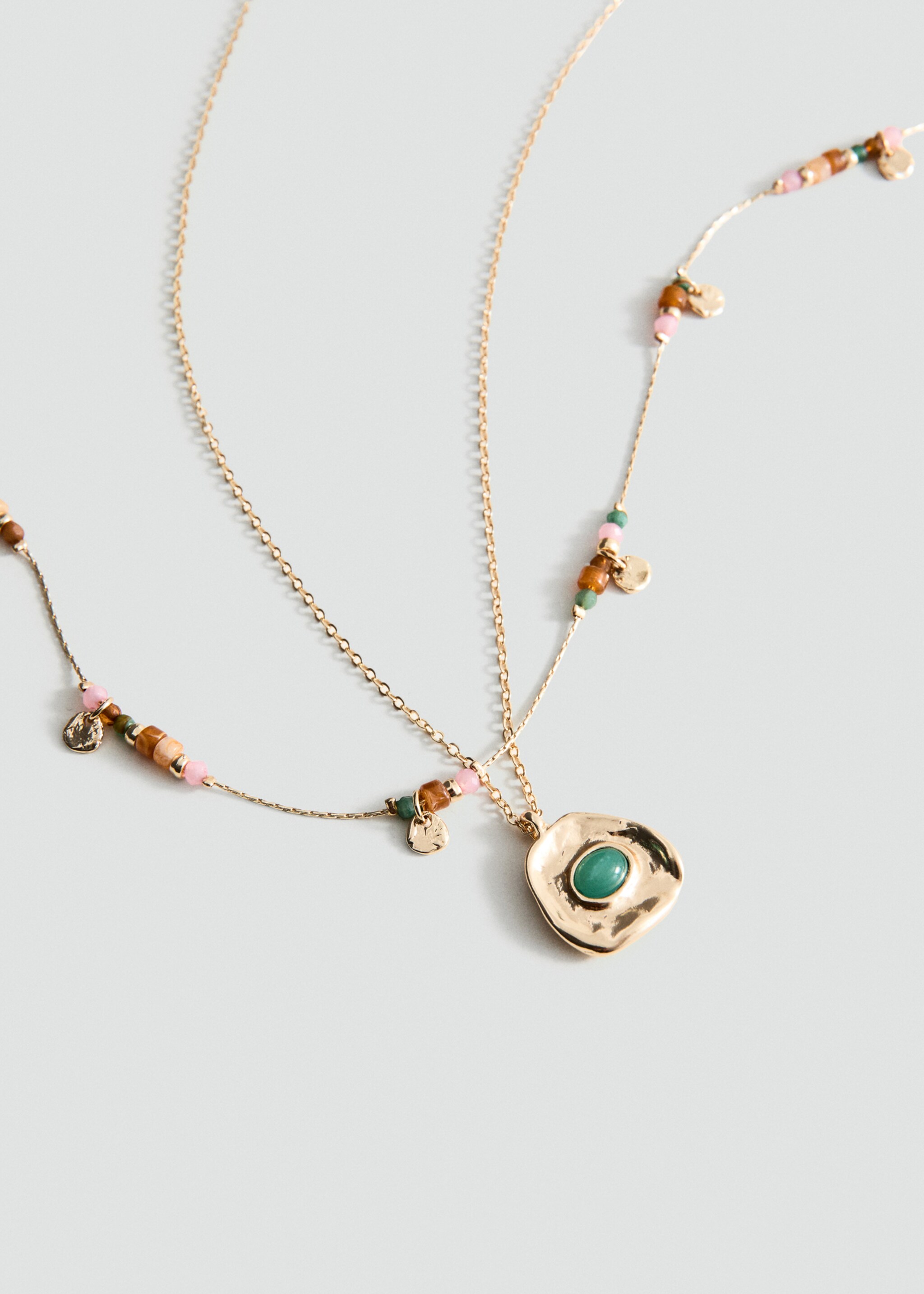 Mixed double necklace - Medium plane, Gold. Ref: 27065977-00.