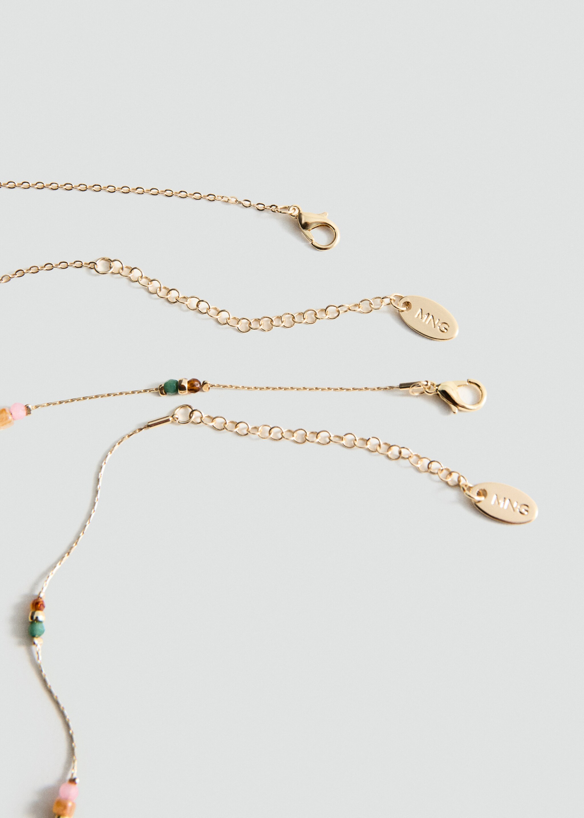 Mixed double necklace - Details of the article 1, Gold. Ref: 27065977-00.