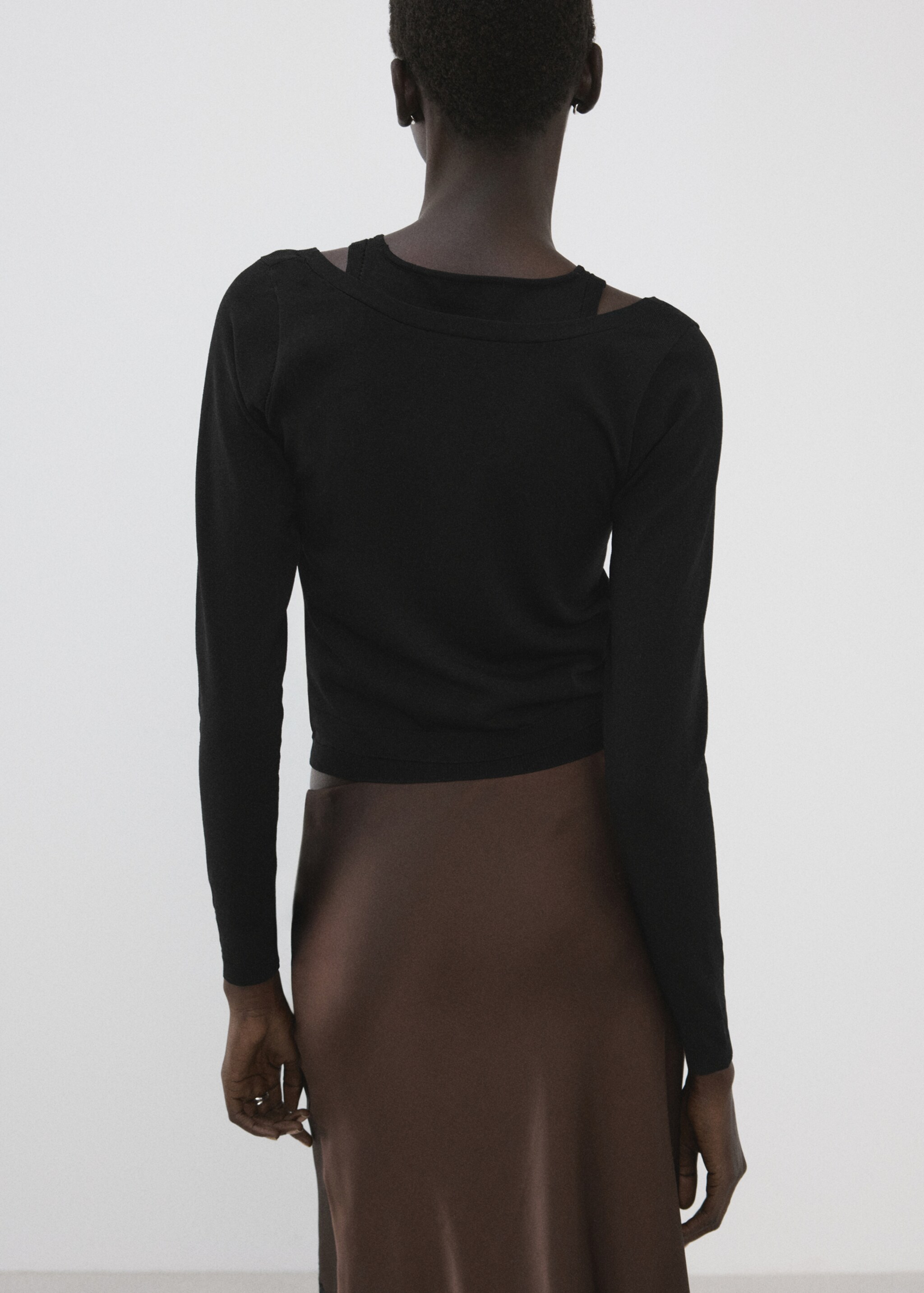 سترة محبوكة متناسقة - الجهة الخلفية للمنتج, أسود. Ref: 27065979-00.