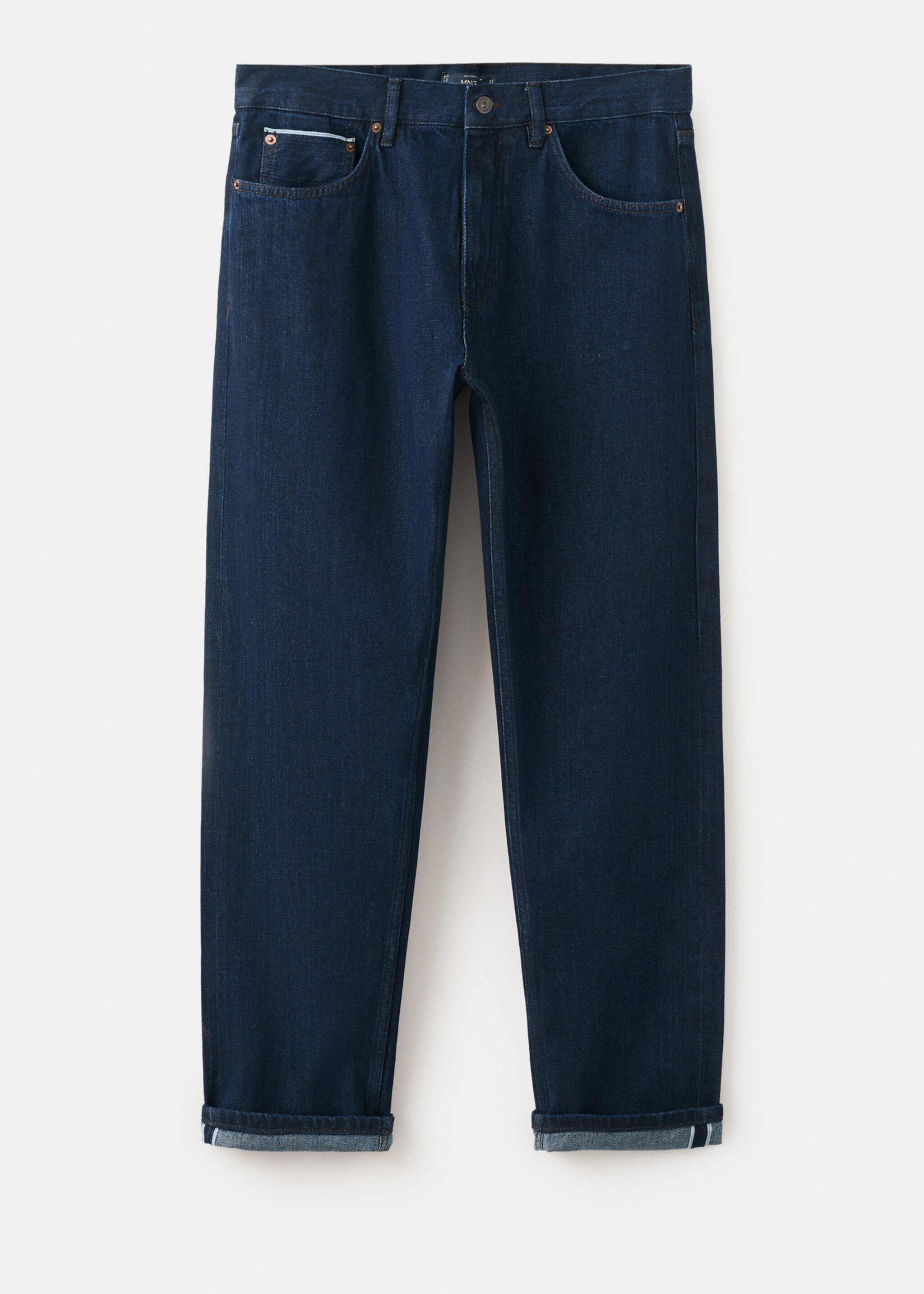 Jeans 100% algodão regular fit cropped - Artigo sem modelo, Azul. Ref: 27065982-00.