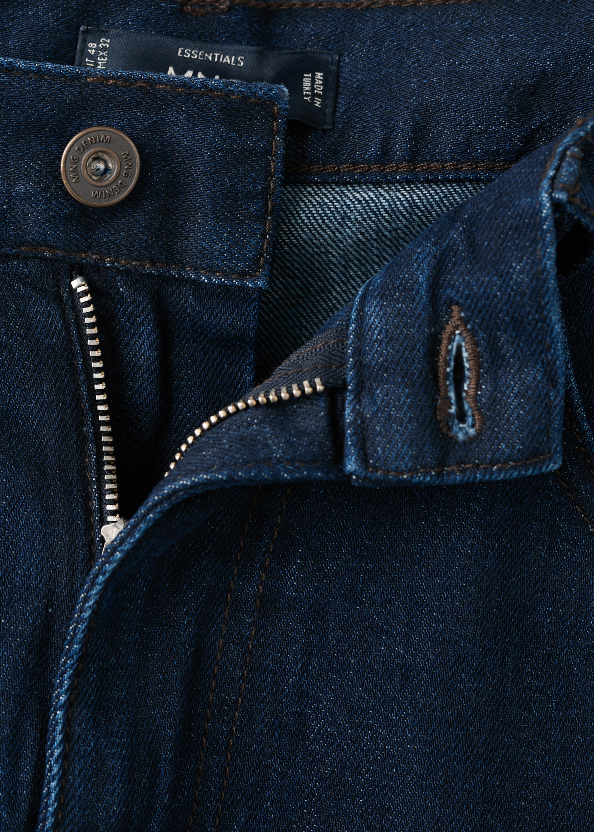 Jeans 100% algodão regular fit cropped - Pormenor do artigo 8, Azul. Ref: 27065982-00.