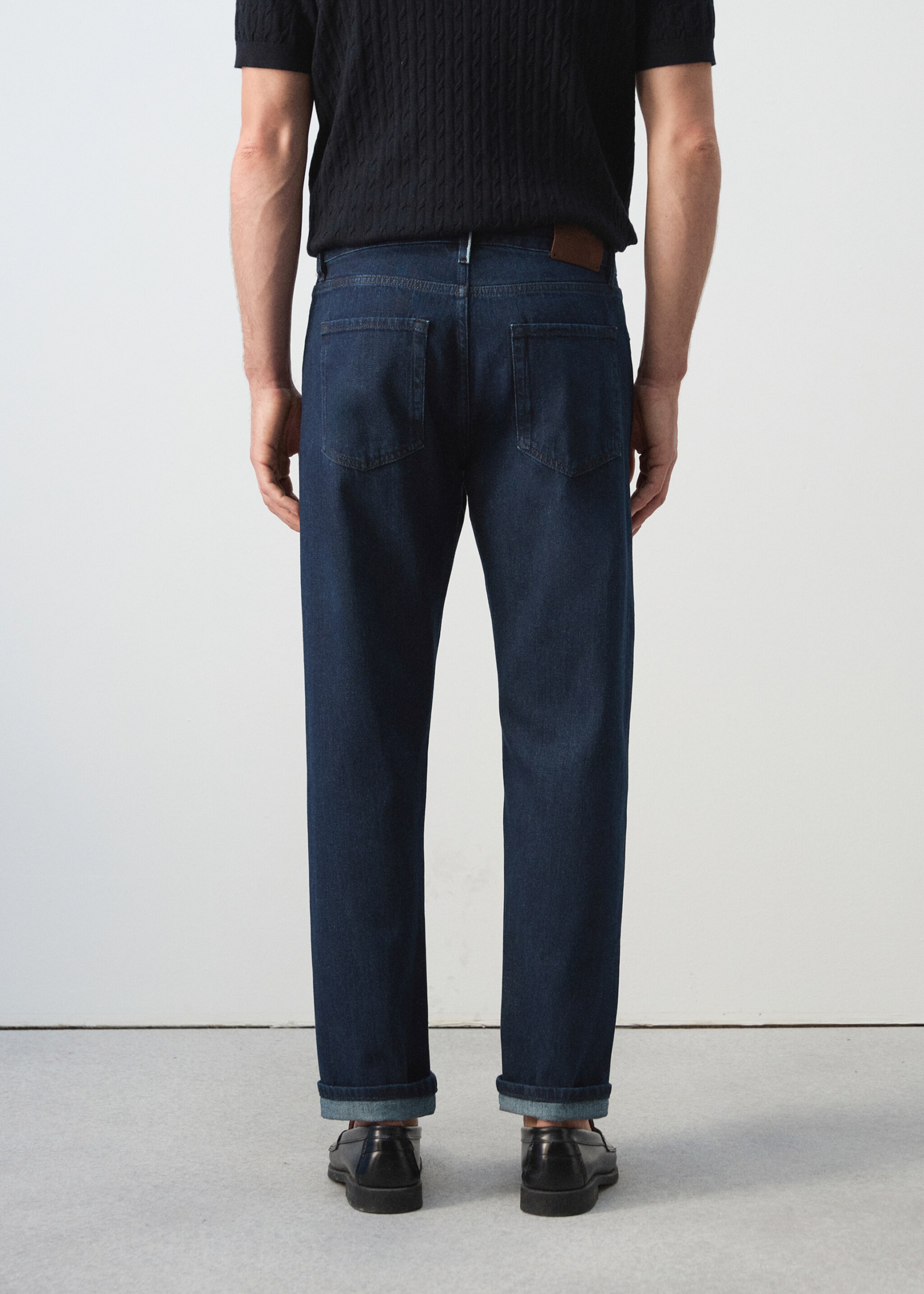 Jeans 100% Baumwolle Regular Fit Cropped - Rückseite des Artikels, Blau. Ref: 27065982-00.