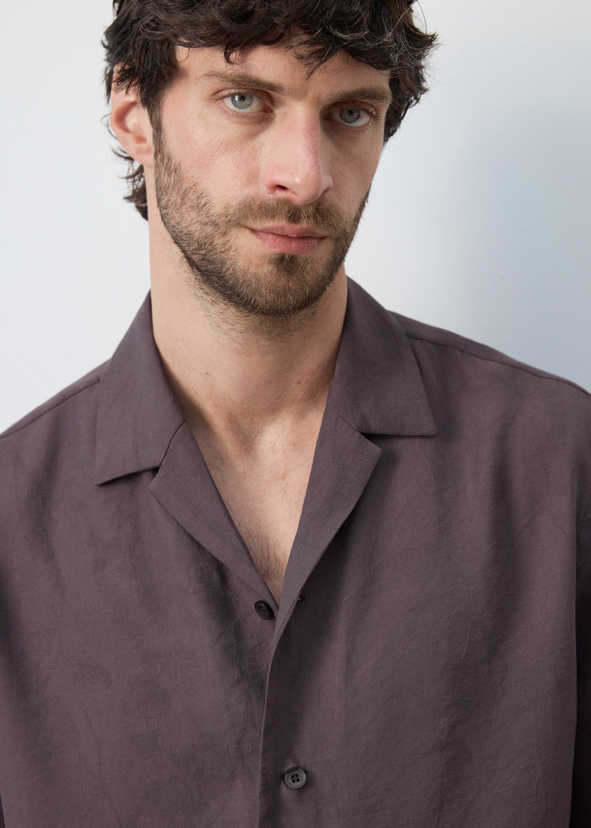 Chemise fluide avec col bowling - Данни за артикула 1, Череша. Ref: 27065987-00.