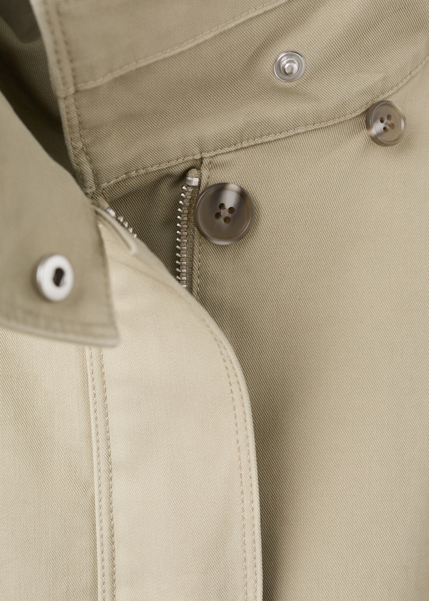 High-neck denim parka - Details of the article 0