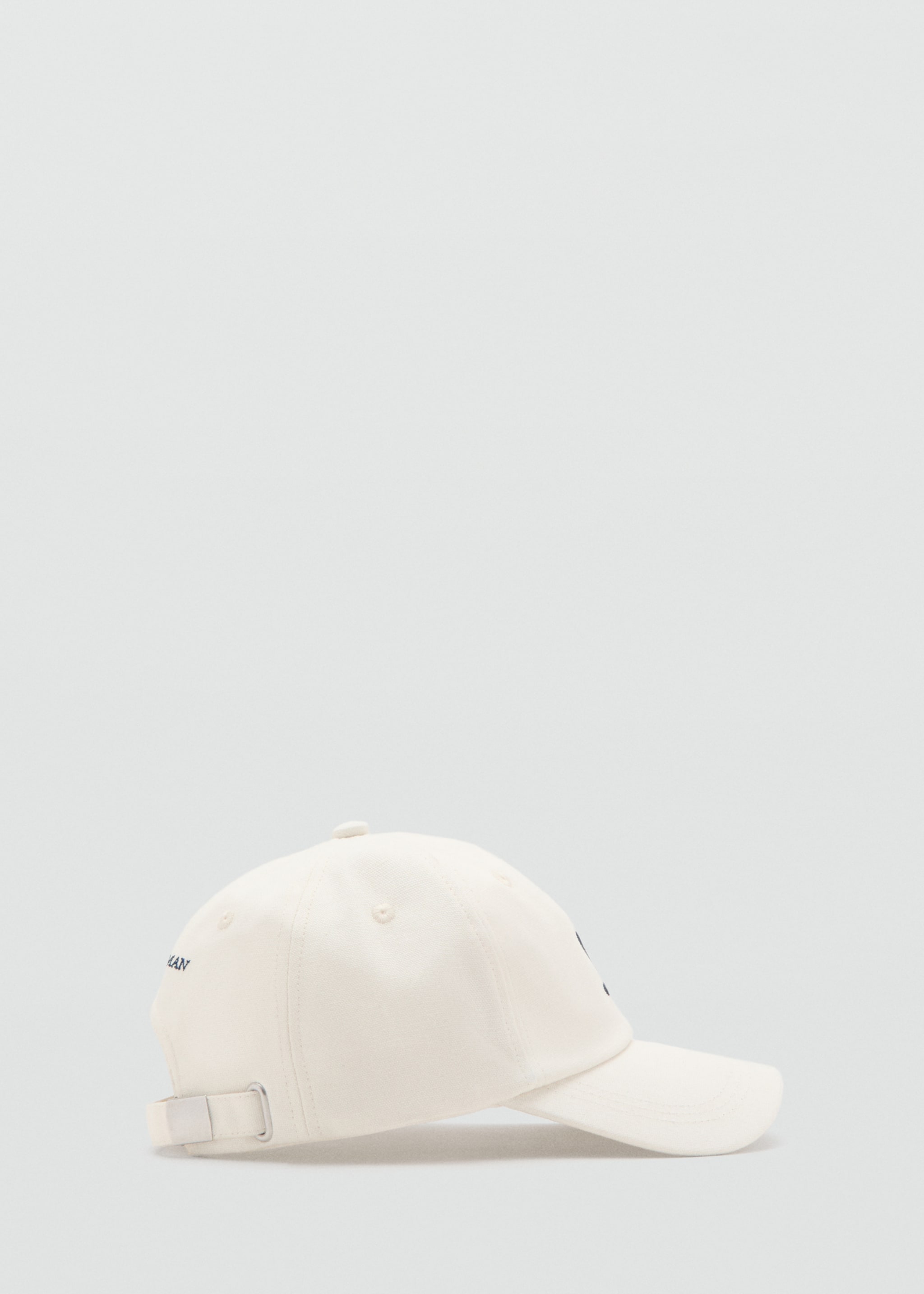 Gorra algodón mensaje bordado - Plano medio, Blanco roto. Ref: 27065991-00.