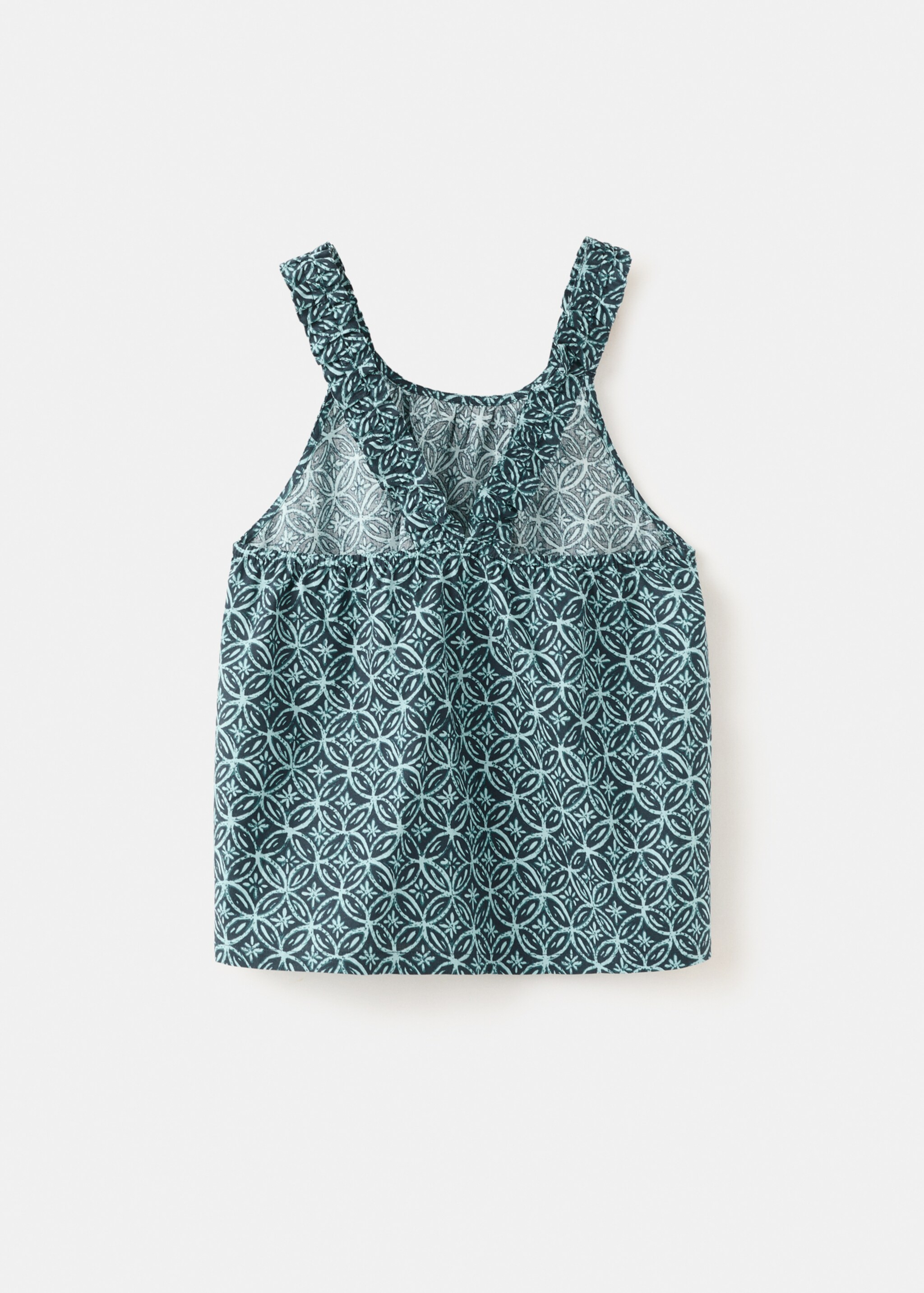 Blouse en coton imprimée - Verso de l’article, Bleu marine. Ref: 27065994-00.