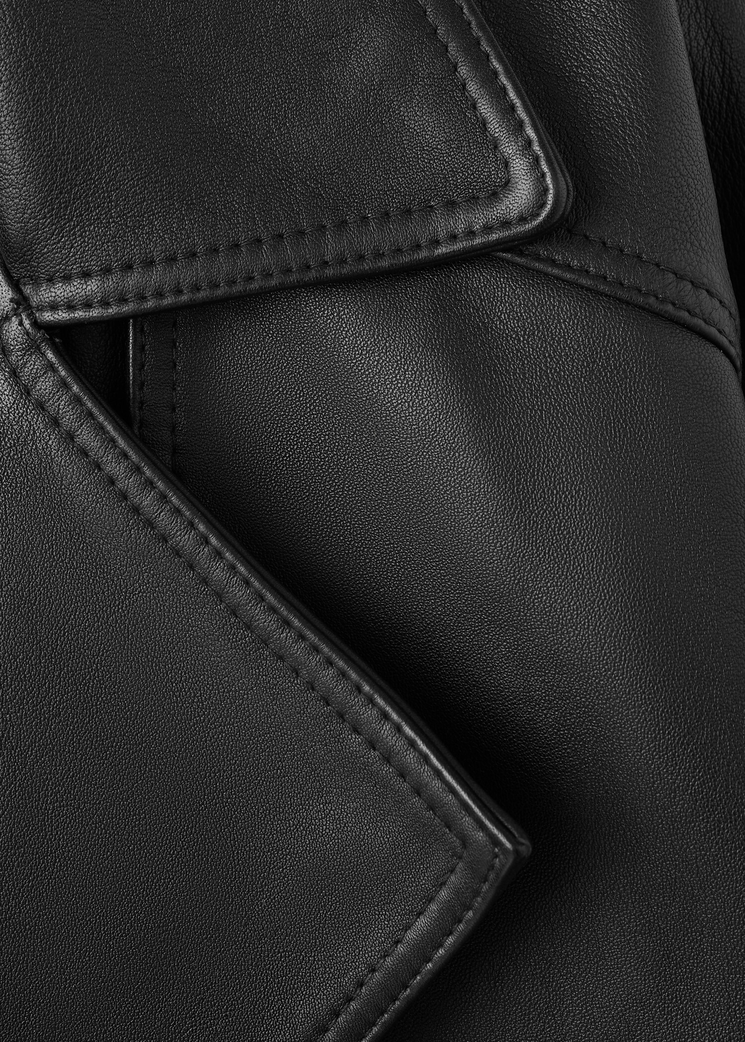 Lapels leather jacket - Details of the article 8