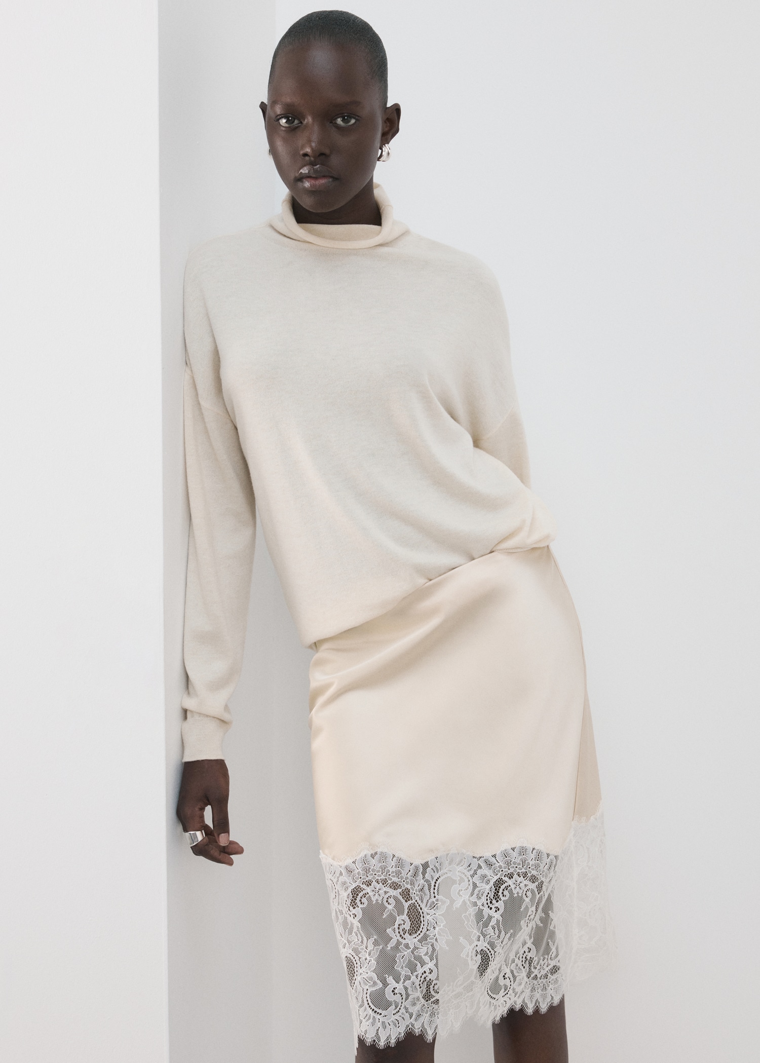 Lace slip skirt - Medium plane