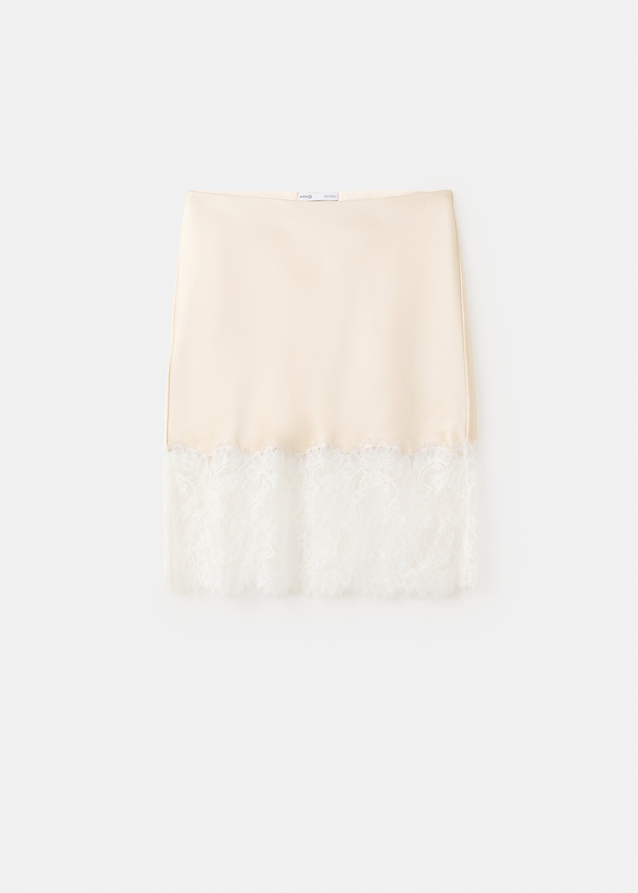 Jupe lingerie en dentelle - Article sans modèle, Beige. Ref: 27065999-00.