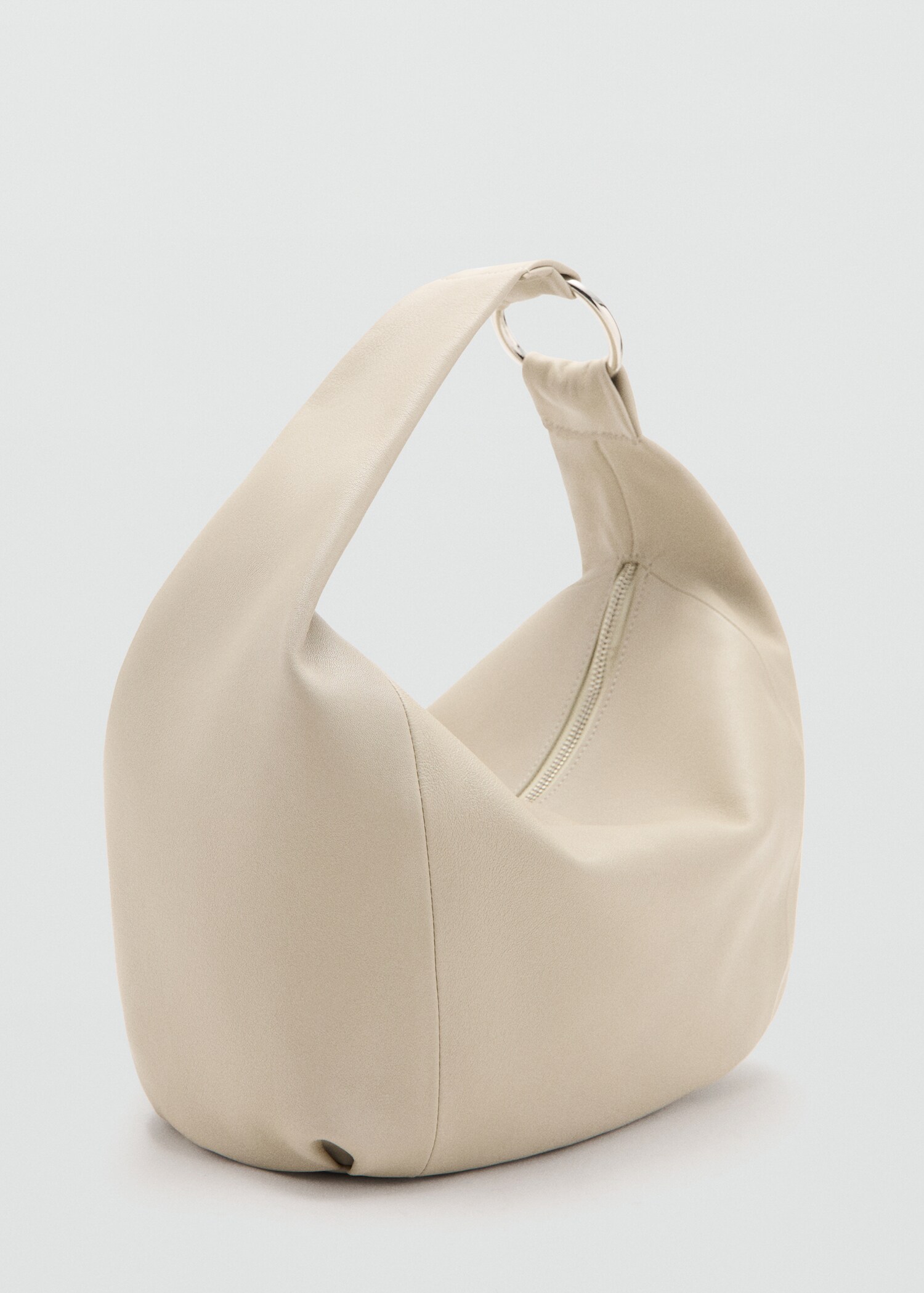 Leather shoulder bag with buckle - Medium plane